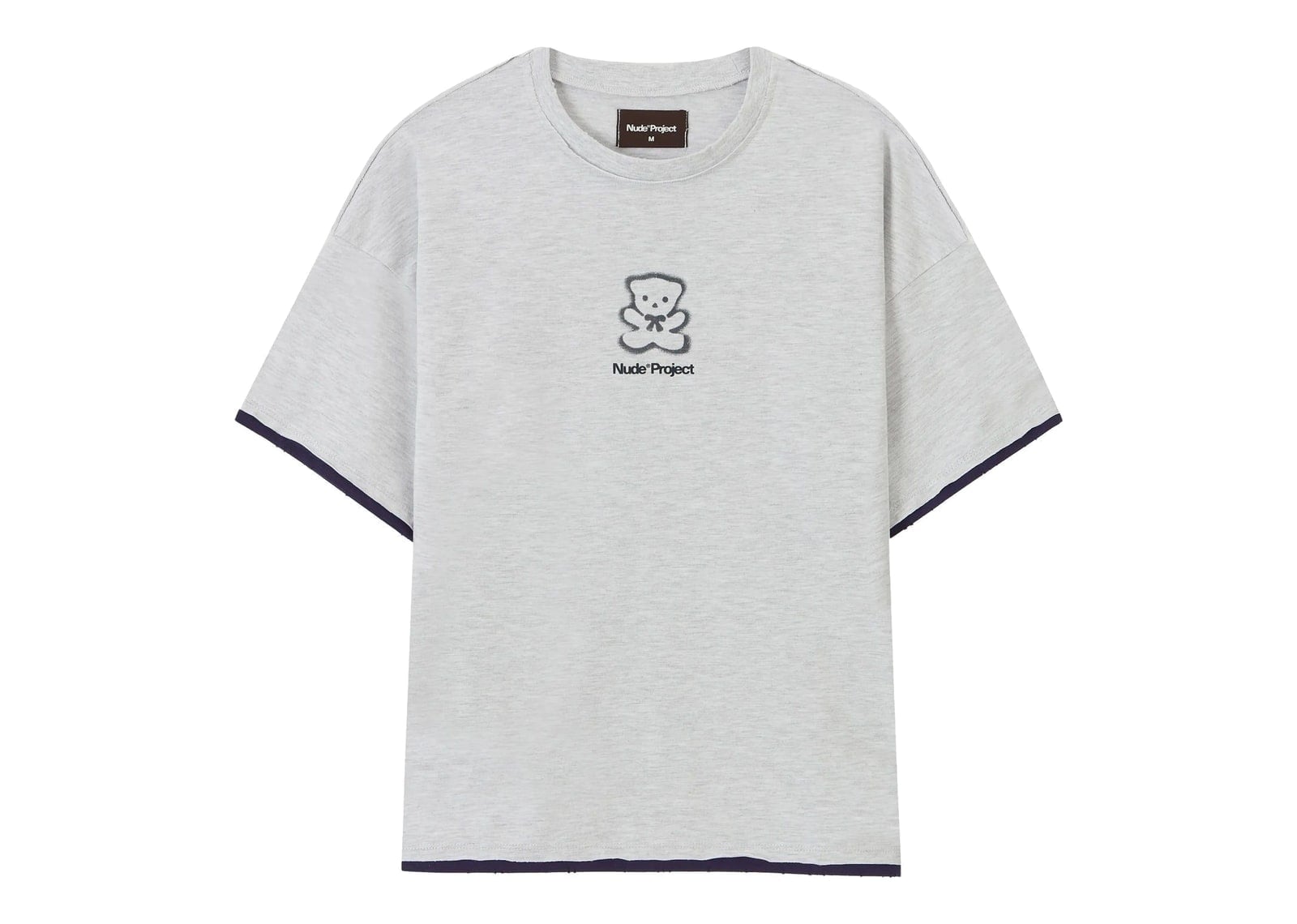 Nude Project Bear Tee Grey Melange - görsel 3