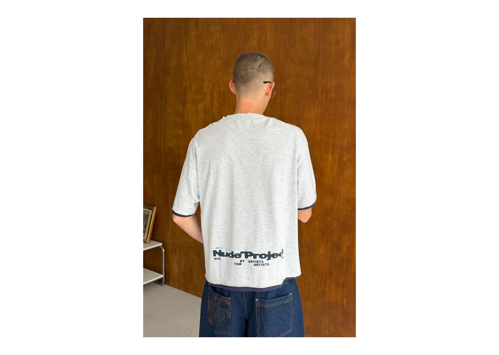 Nude Project Bear Tee Grey Melange - görsel 5