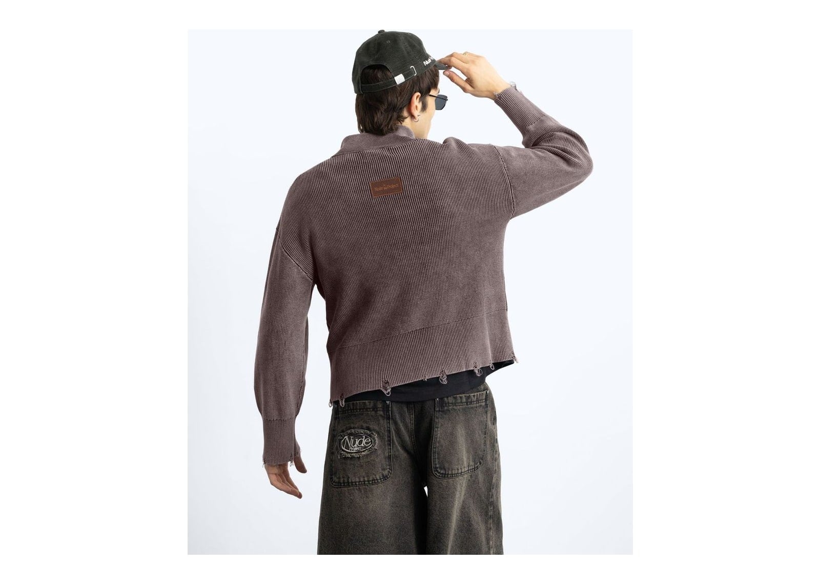 Nude Project Beast Quarter-Zip Knit Brown - görsel 8