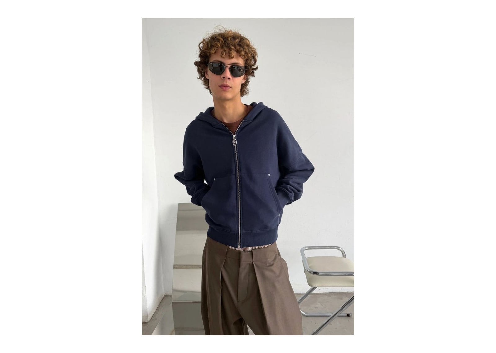 Nude Project Beast Zip-Up Hoodie Navy - görsel 4