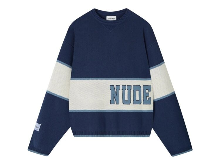Nude Project Big-Striped Knit Sweater Navy