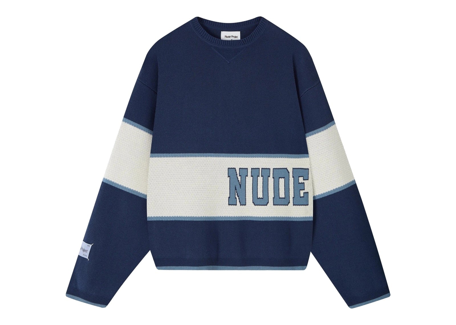 Nude Project Big-Striped Knit Sweater Navy
