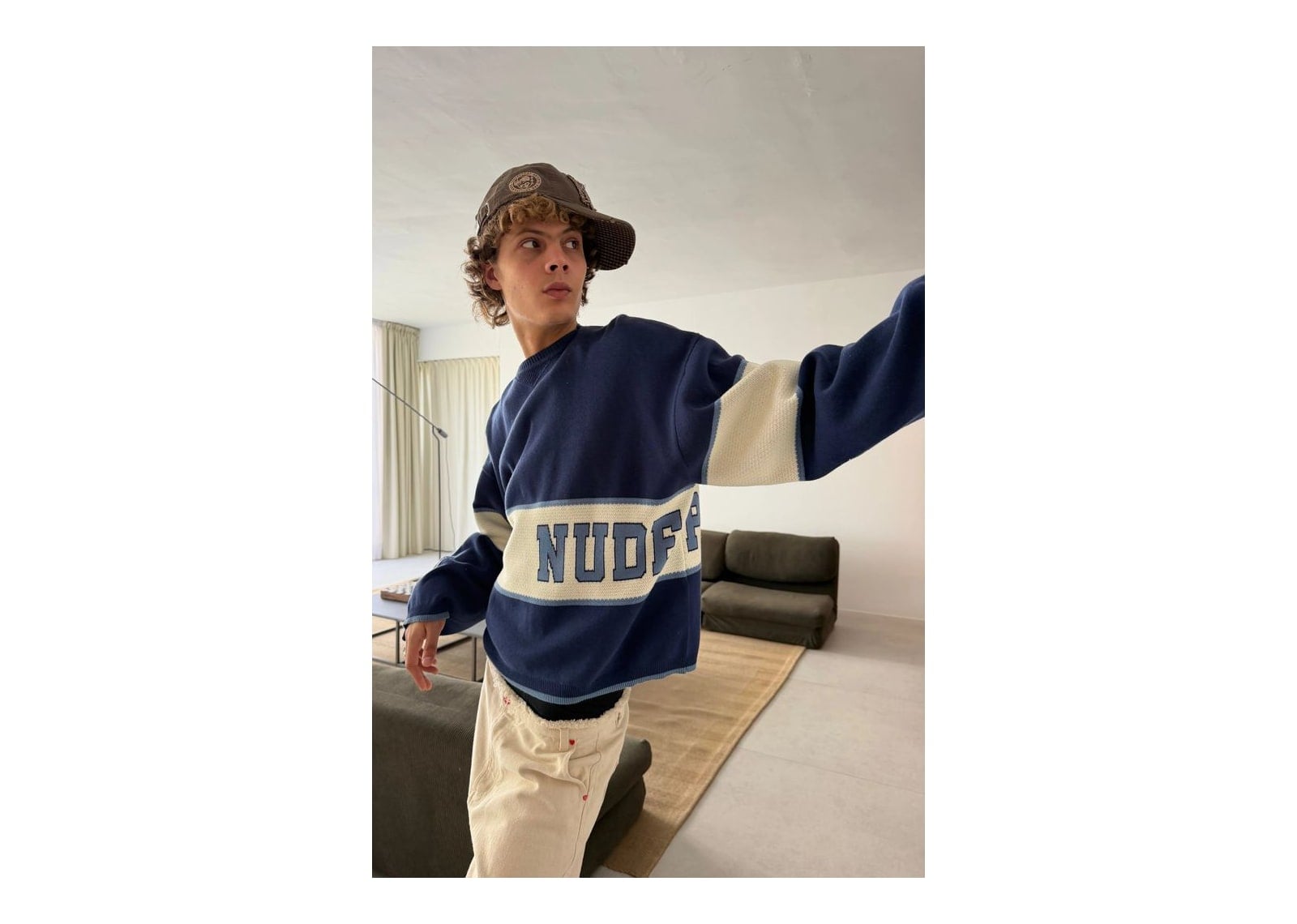 Nude Project Big-Striped Knit Sweater Navy - görsel 3