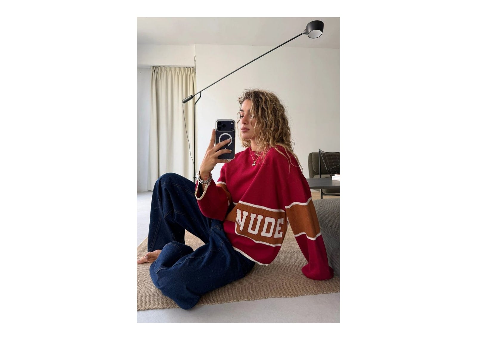 Nude Project Big-Striped Knit Sweater Red - görsel 2