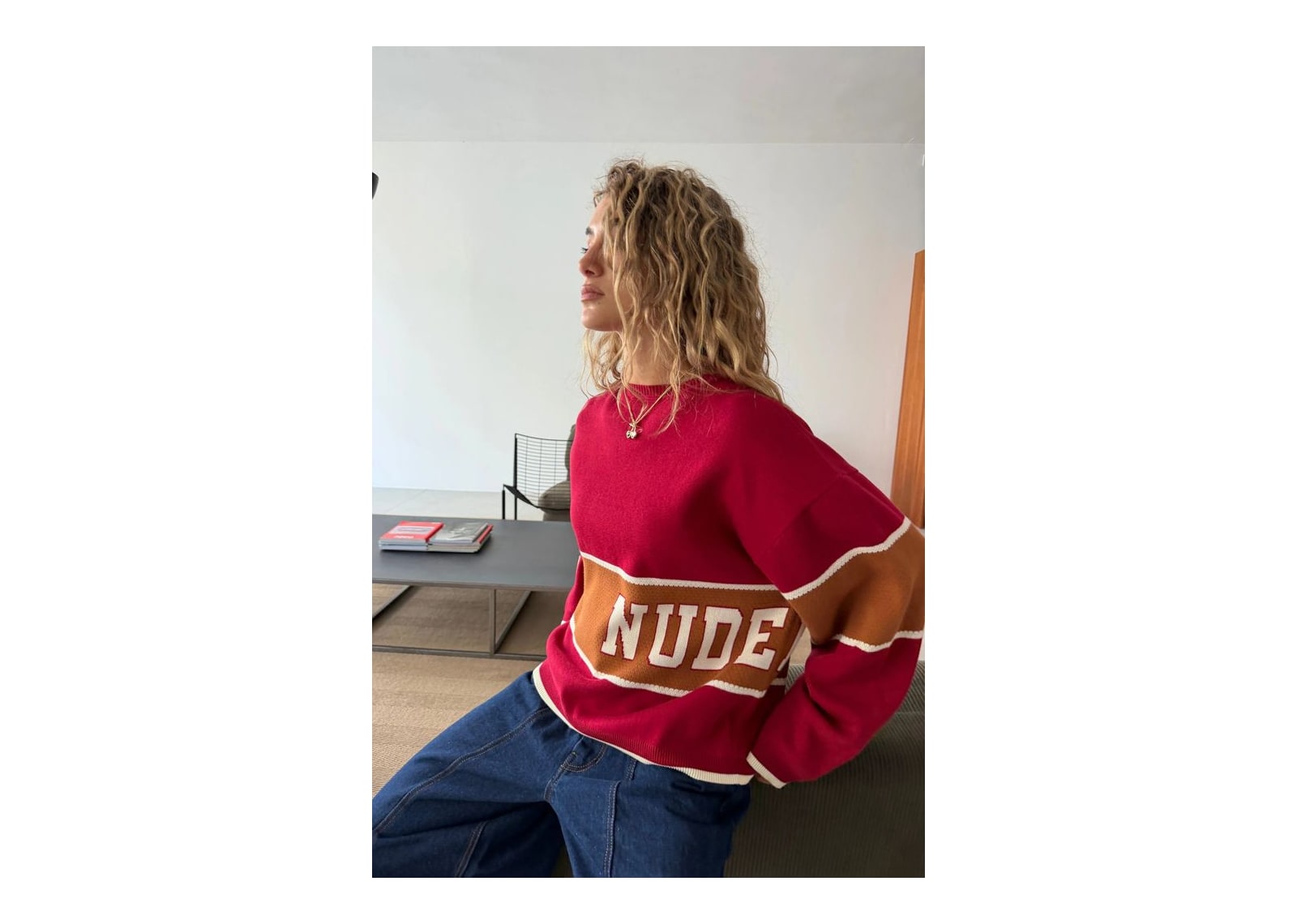 Nude Project Big-Striped Knit Sweater Red - görsel 8