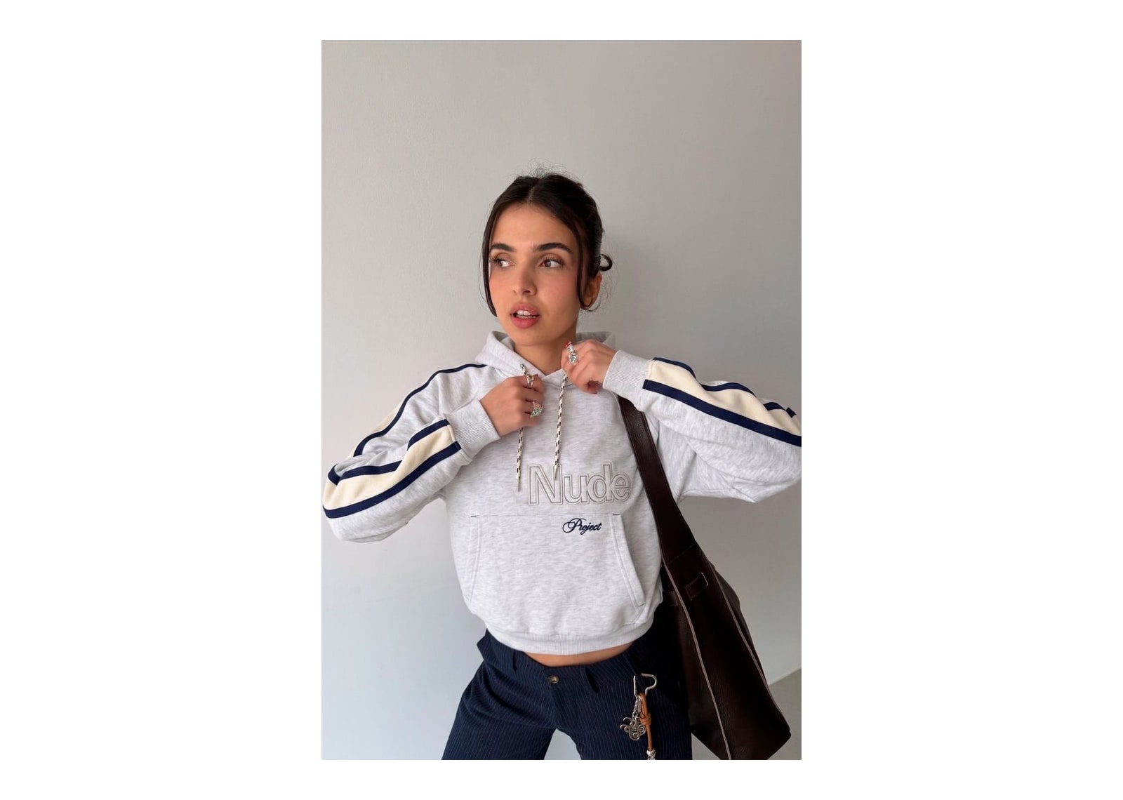 Nude Project Biggie Hoodie Grey Melange - görsel 2