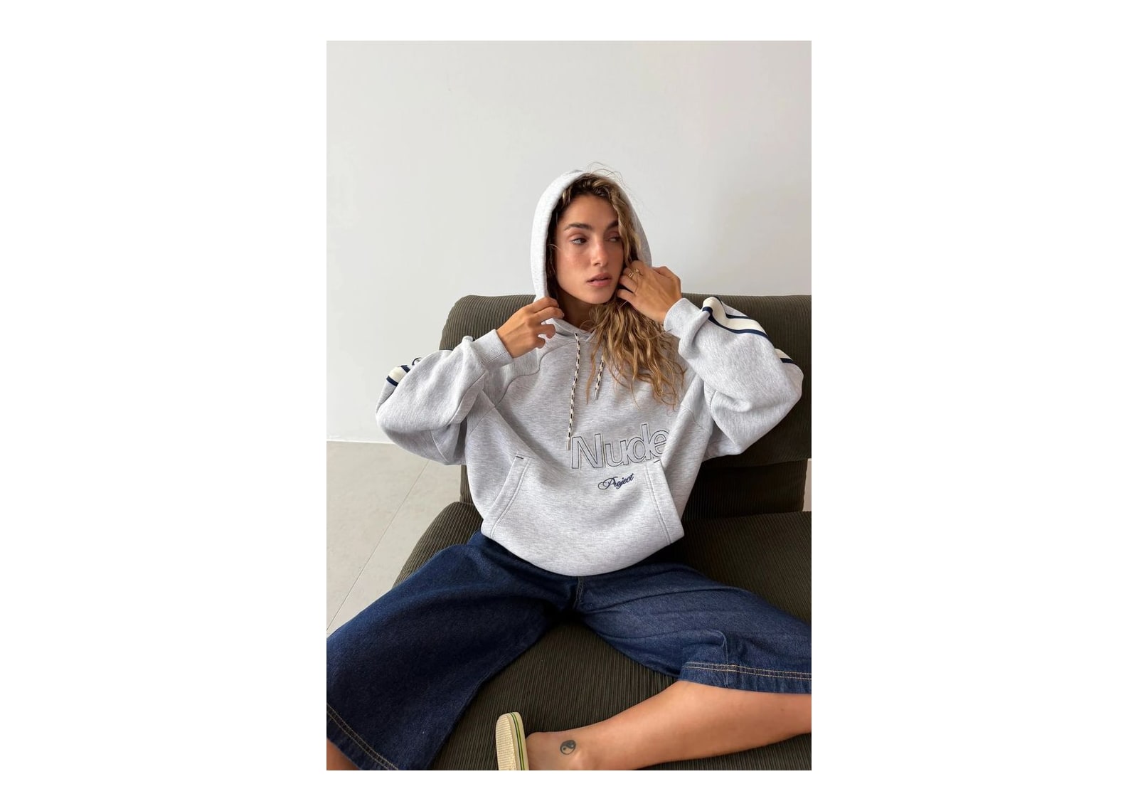 Nude Project Biggie Hoodie Grey Melange - görsel 7