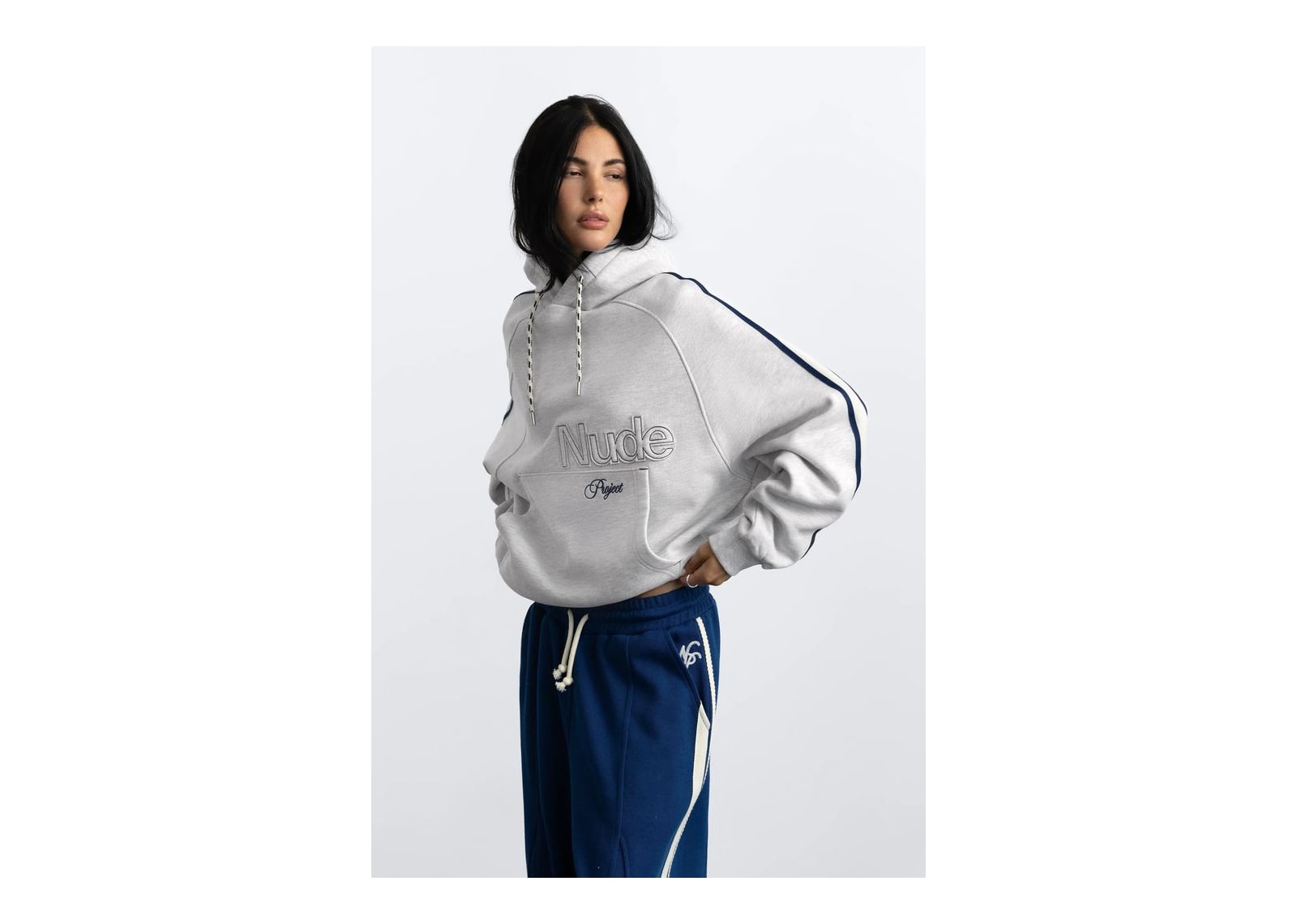 Nude Project Biggie Hoodie Grey Melange - görsel 9