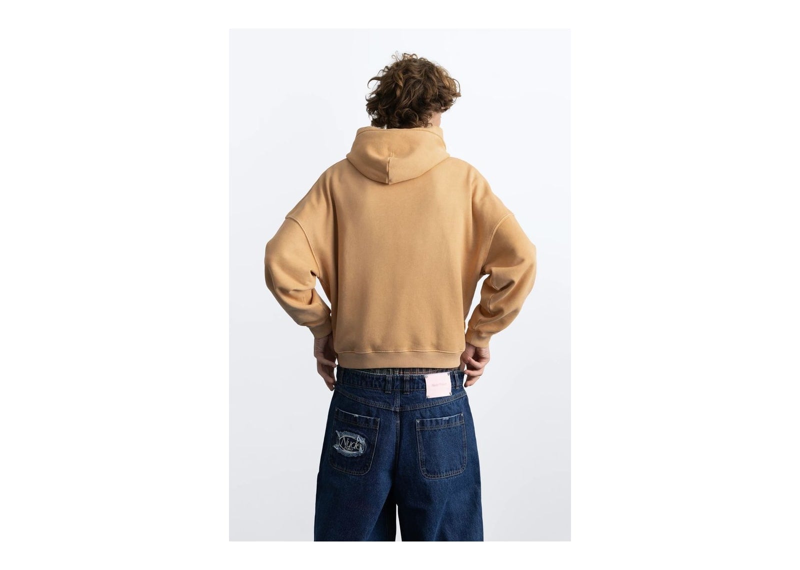 Nude Project Box Logo Hoodie Beige - görsel 7