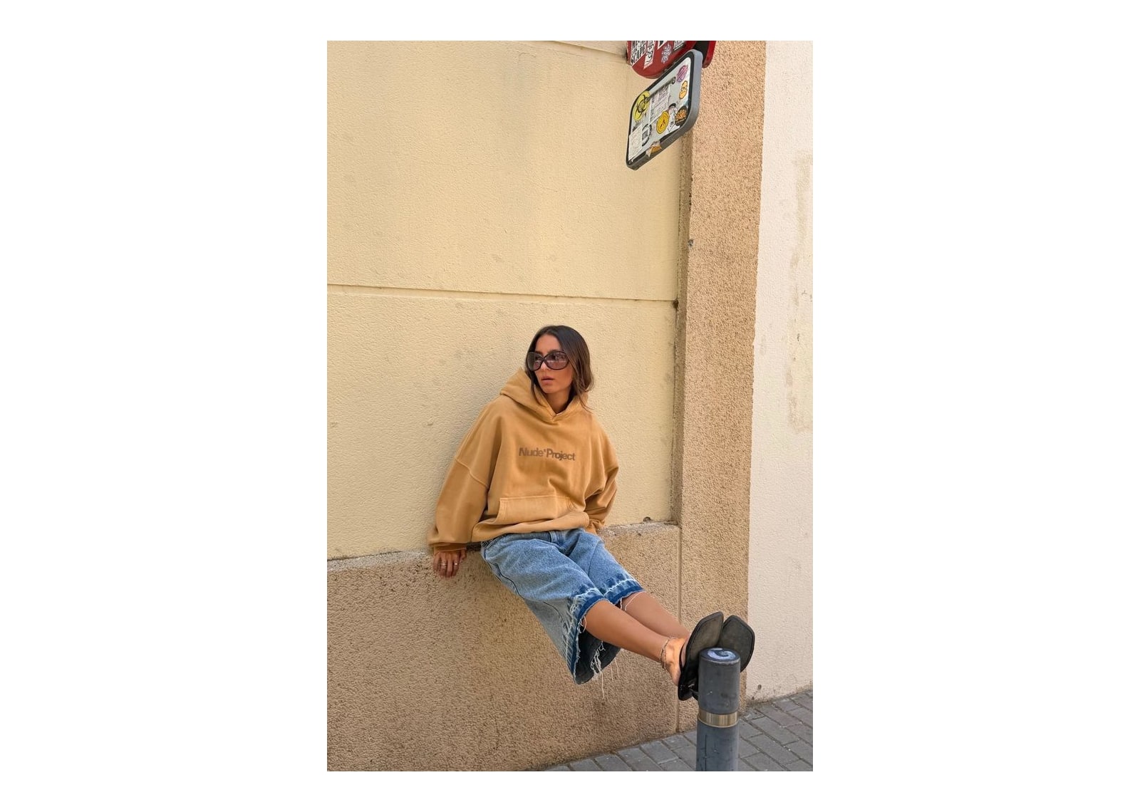 Nude Project Box Logo Hoodie Beige - görsel 9