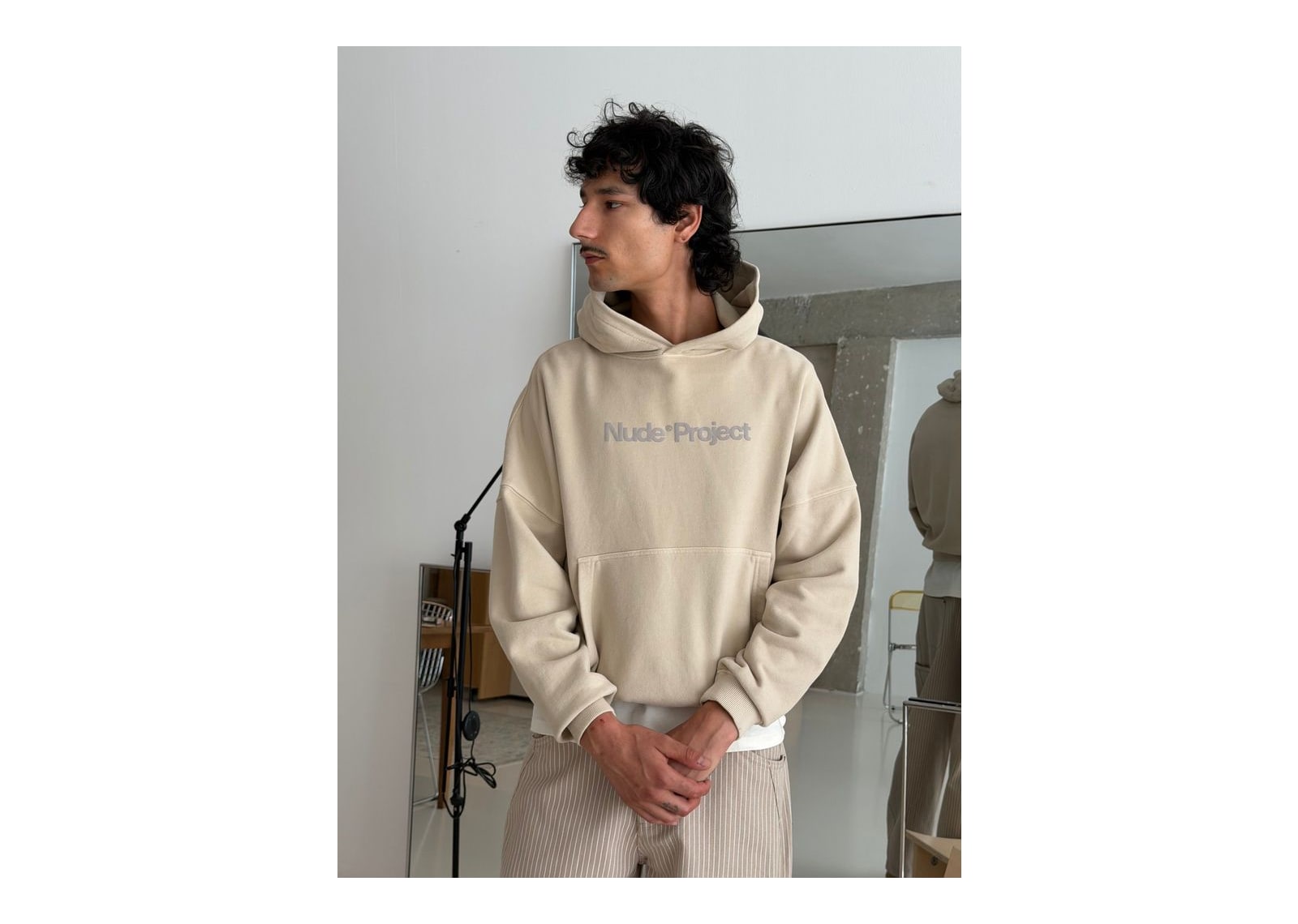 Nude Project Box Logo Hoodie Ivory - görsel 2