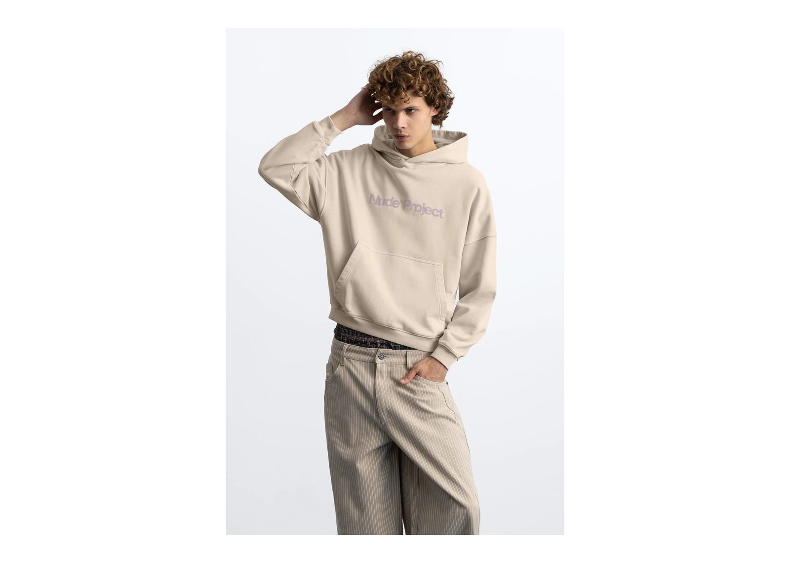 Nude Project Box Logo Hoodie Ivory - görsel 5