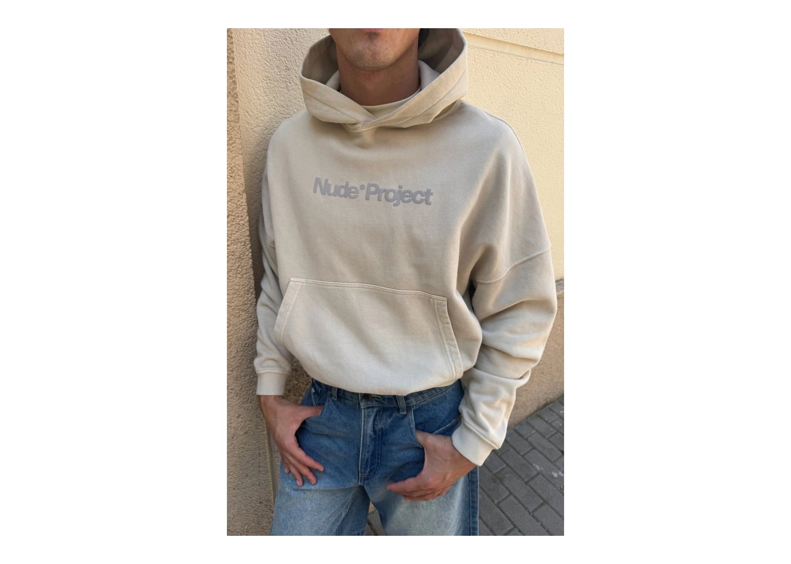 Nude Project Box Logo Hoodie Ivory - görsel 9