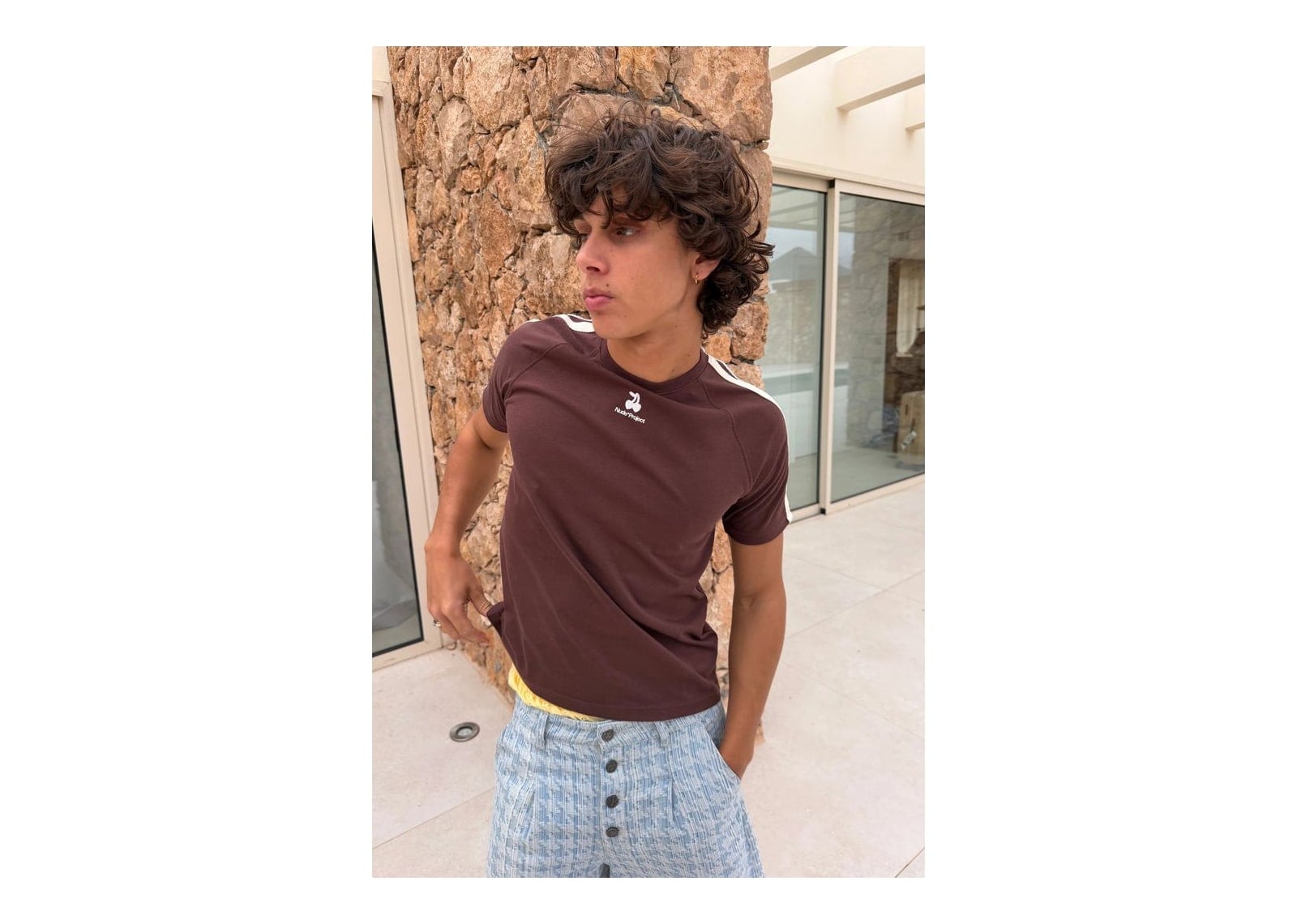 Nude Project Cherry Logo Slim Tee Brown - görsel 2