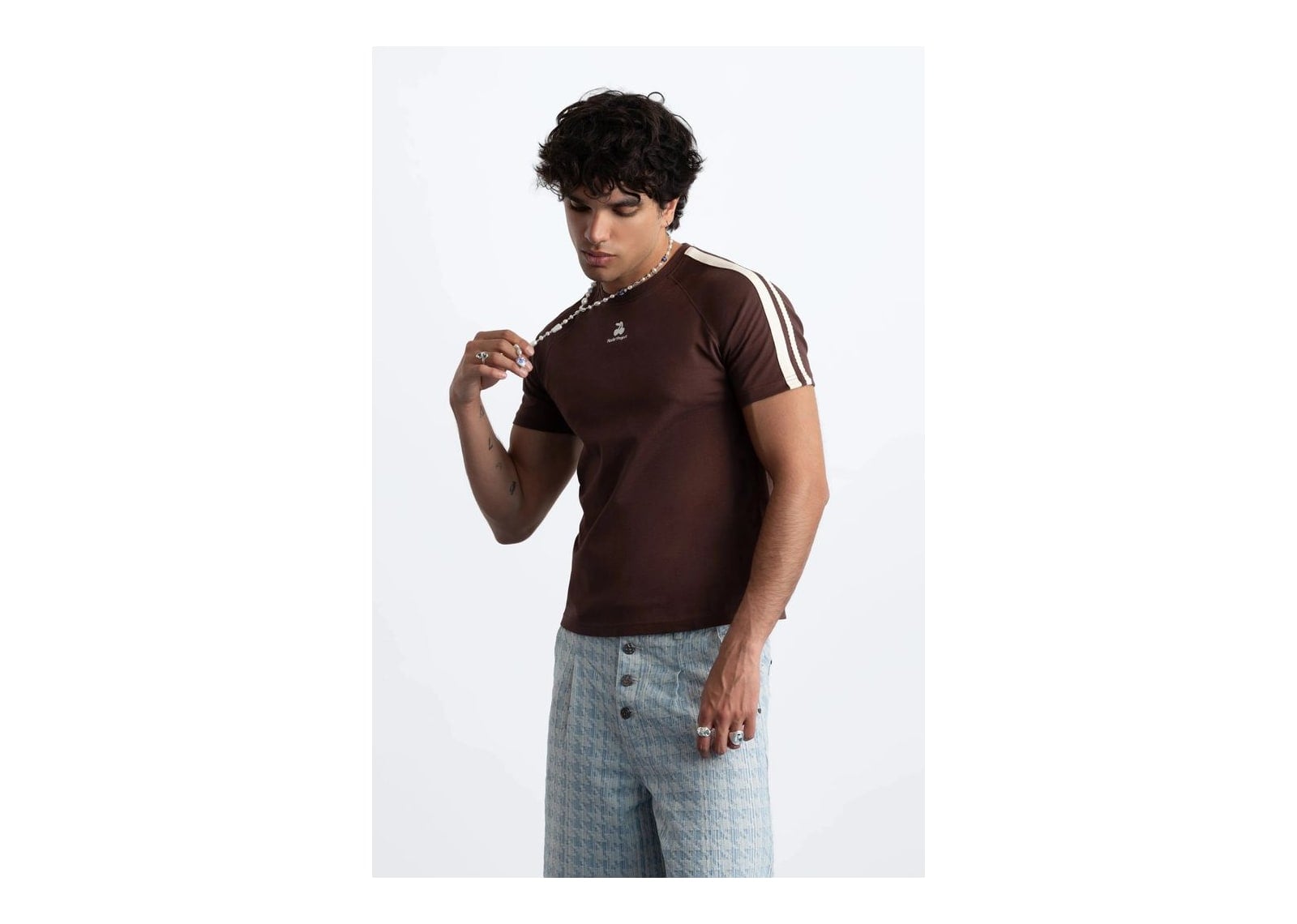 Nude Project Cherry Logo Slim Tee Brown - görsel 6