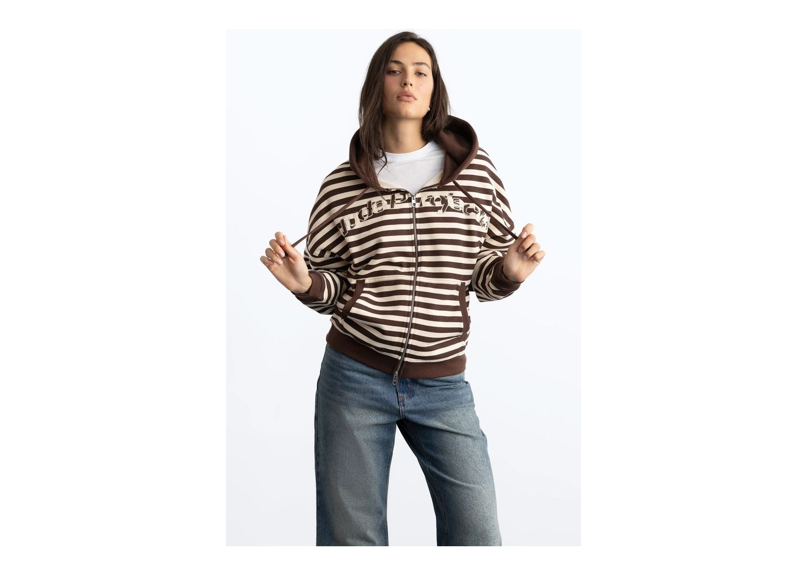 Nude Project Clyde Zip-Up Hoodie Brown - görsel 12