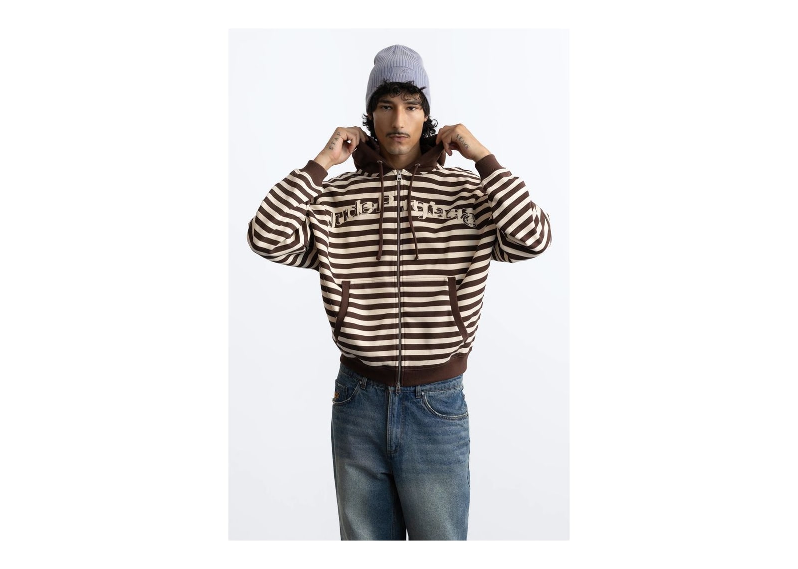 Nude Project Clyde Zip-Up Hoodie Brown - görsel 4