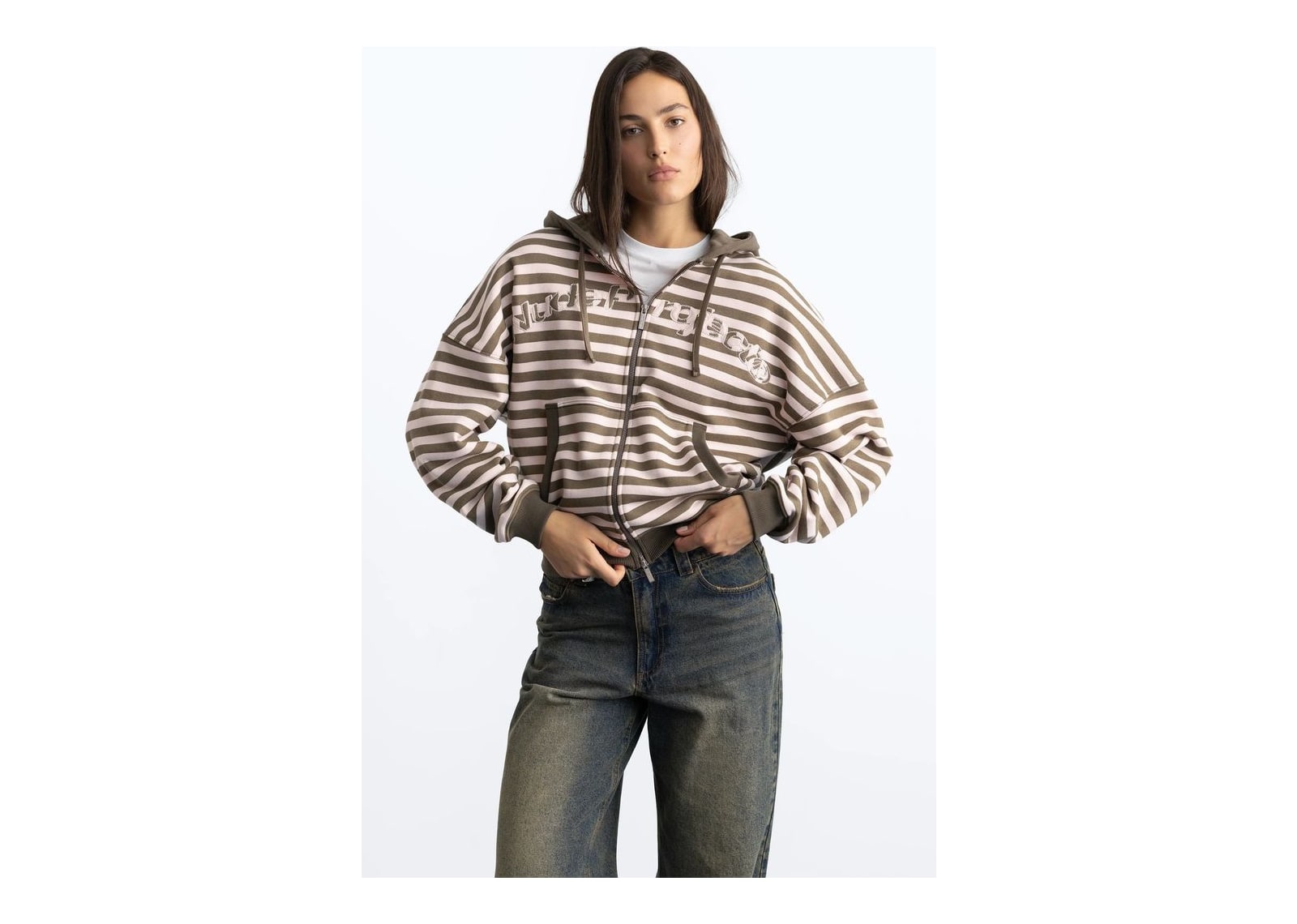 Nude Project Clyde Zip-Up Hoodie Green - görsel 6