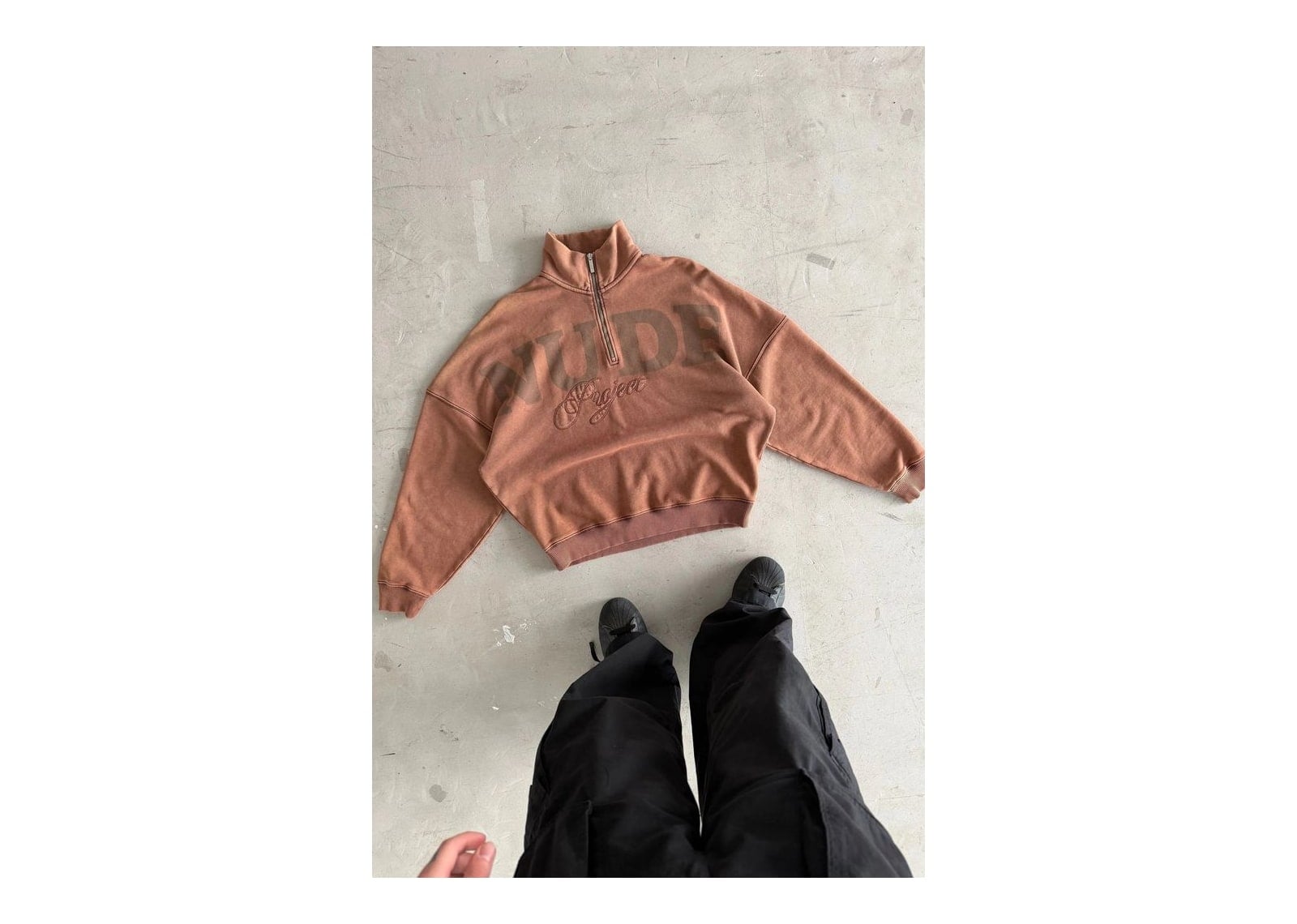 Nude Project Daegu Quarter-Zip Brown - görsel 12