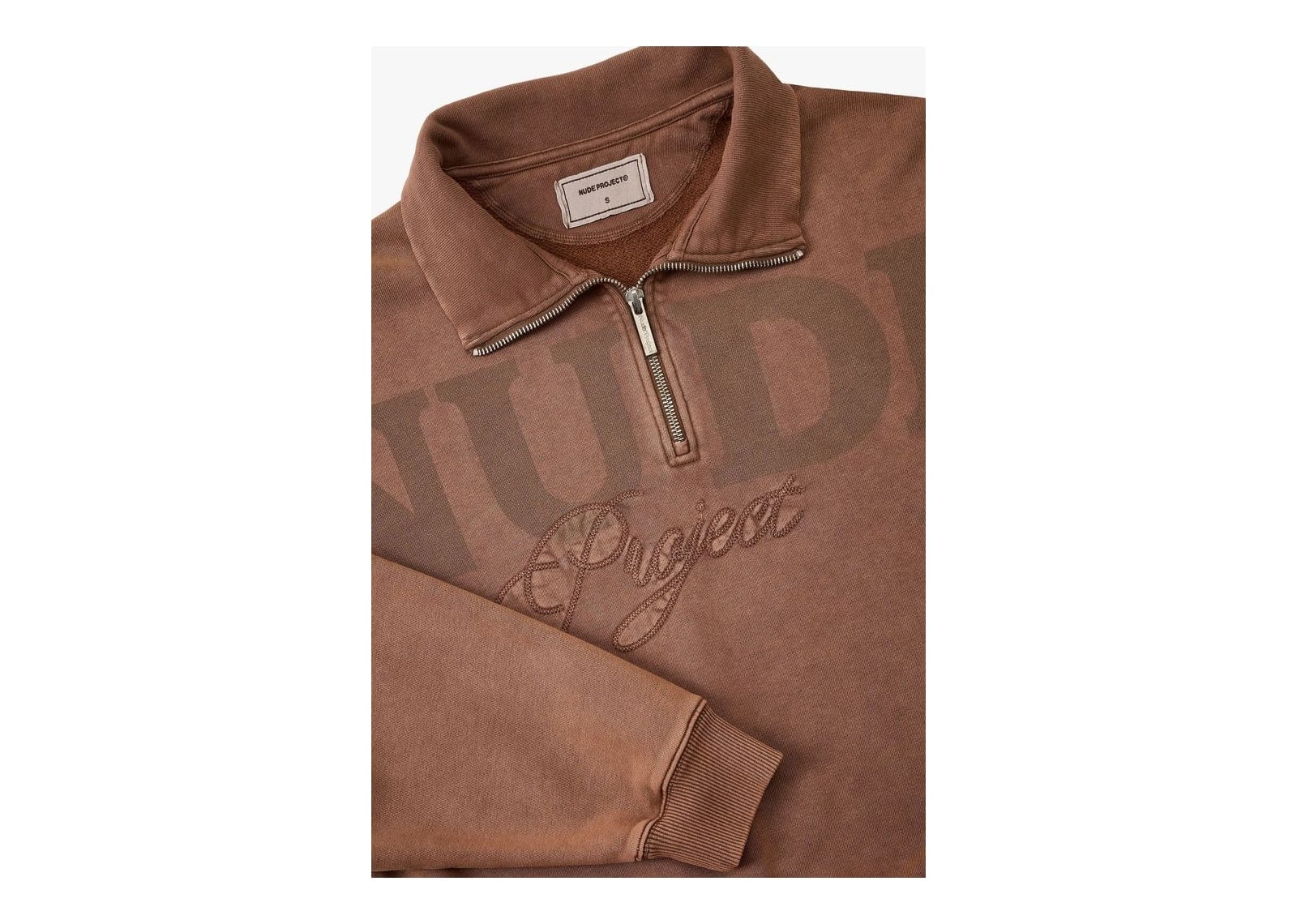 Nude Project Daegu Quarter-Zip Brown - görsel 13