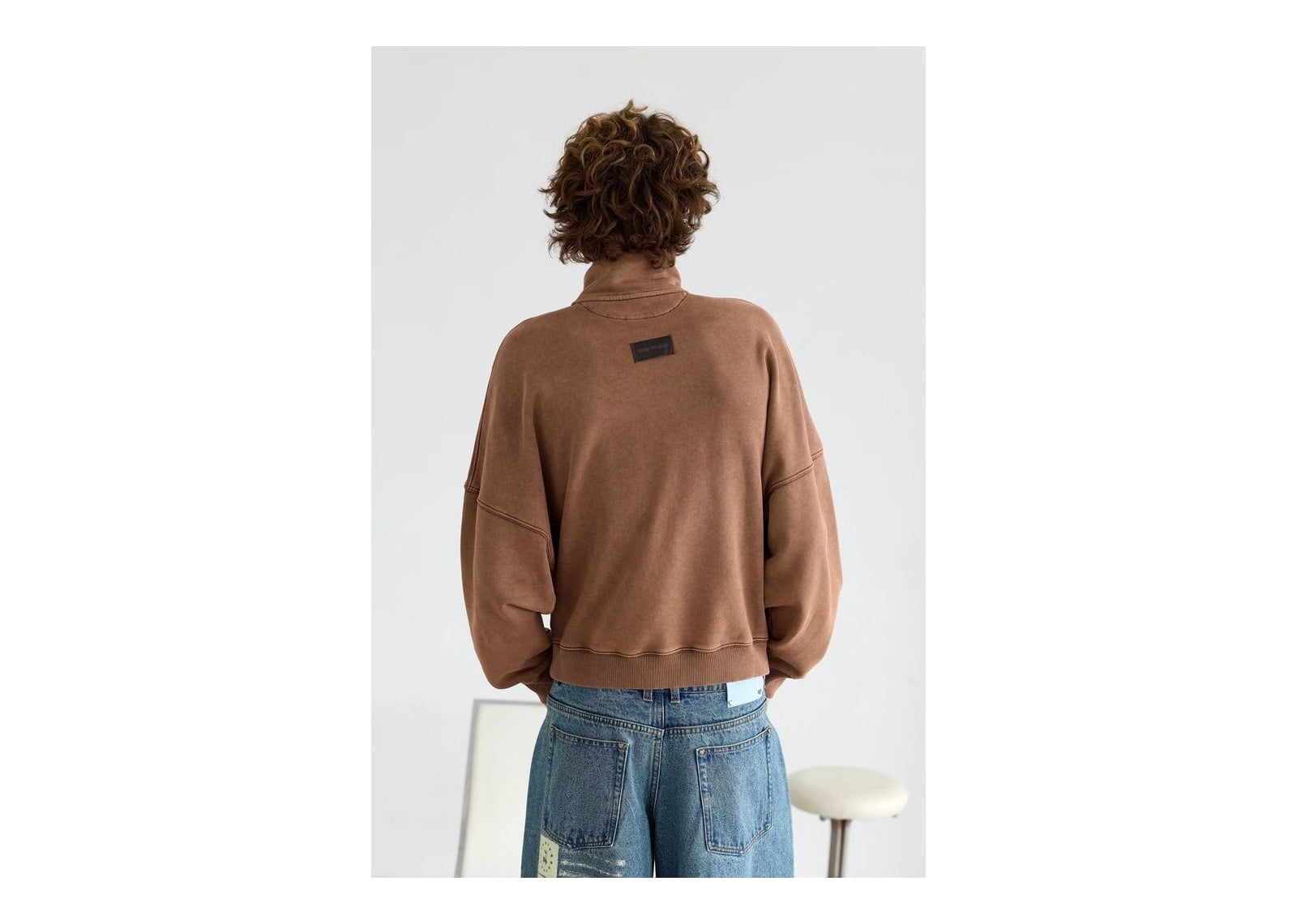 Nude Project Daegu Quarter-Zip Brown - görsel 3