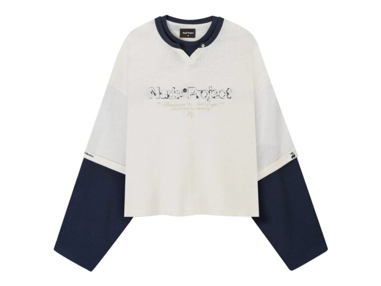 Nude Project Double Neck Long-Sleeve Tee White