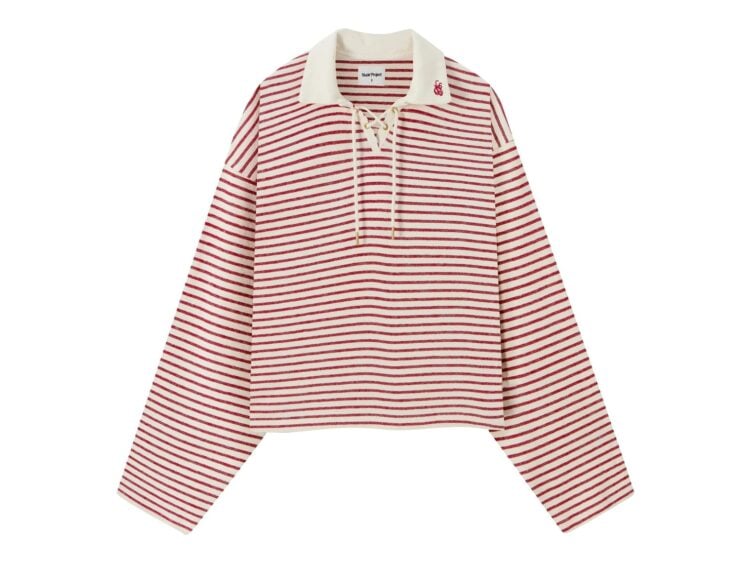 Nude Project Faded Striped Polo Red