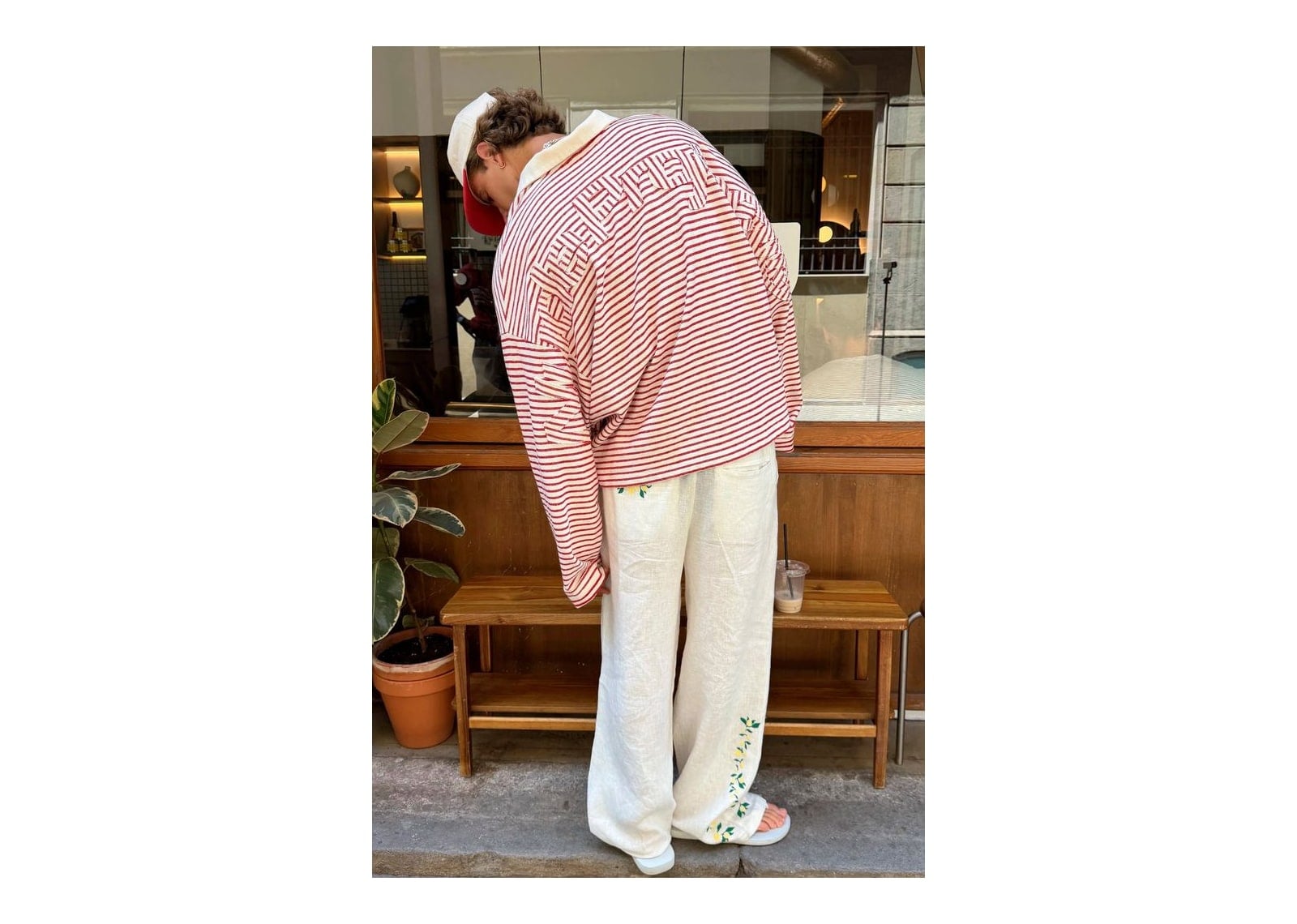 Nude Project Faded Striped Polo Red - görsel 4