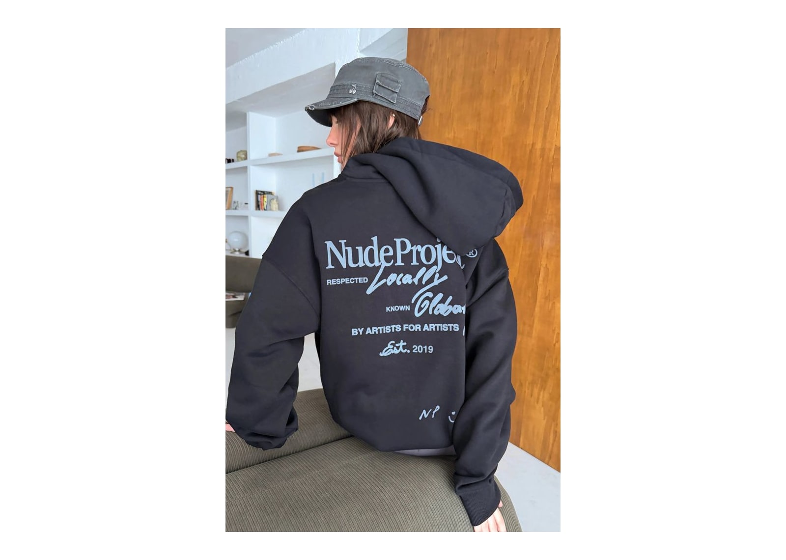 Nude Project Global Soon Zip-Up Hoodie Black - görsel 2