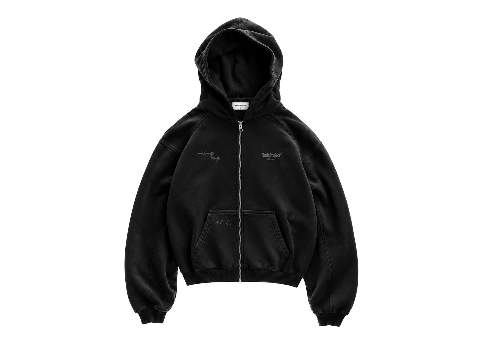Nude Project Global Soon Zip-Up Hoodie Black - görsel 3