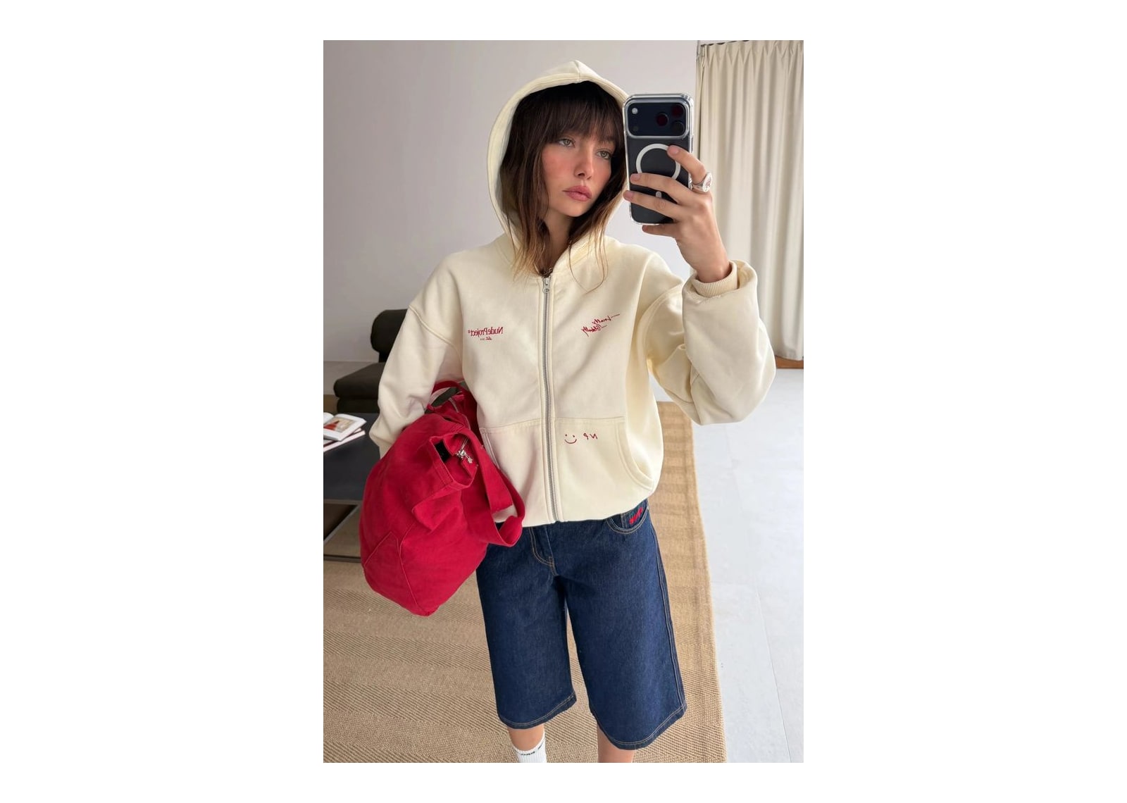 Nude Project Global Soon Zip-Up Hoodie Marshmallow - görsel 8