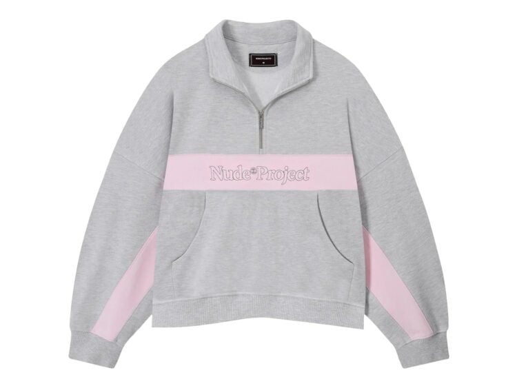 Nude Project Idol Quarter-Zip Grey Melange