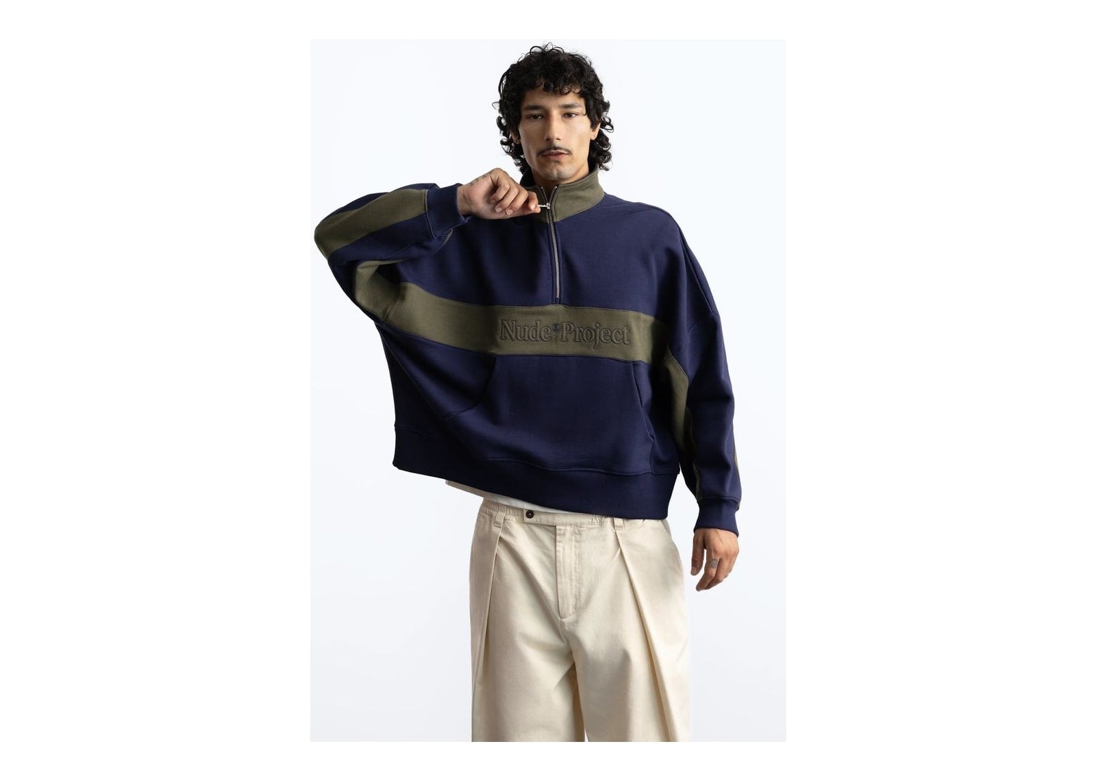 Nude Project Idol Quarter-Zip Navy - görsel 4