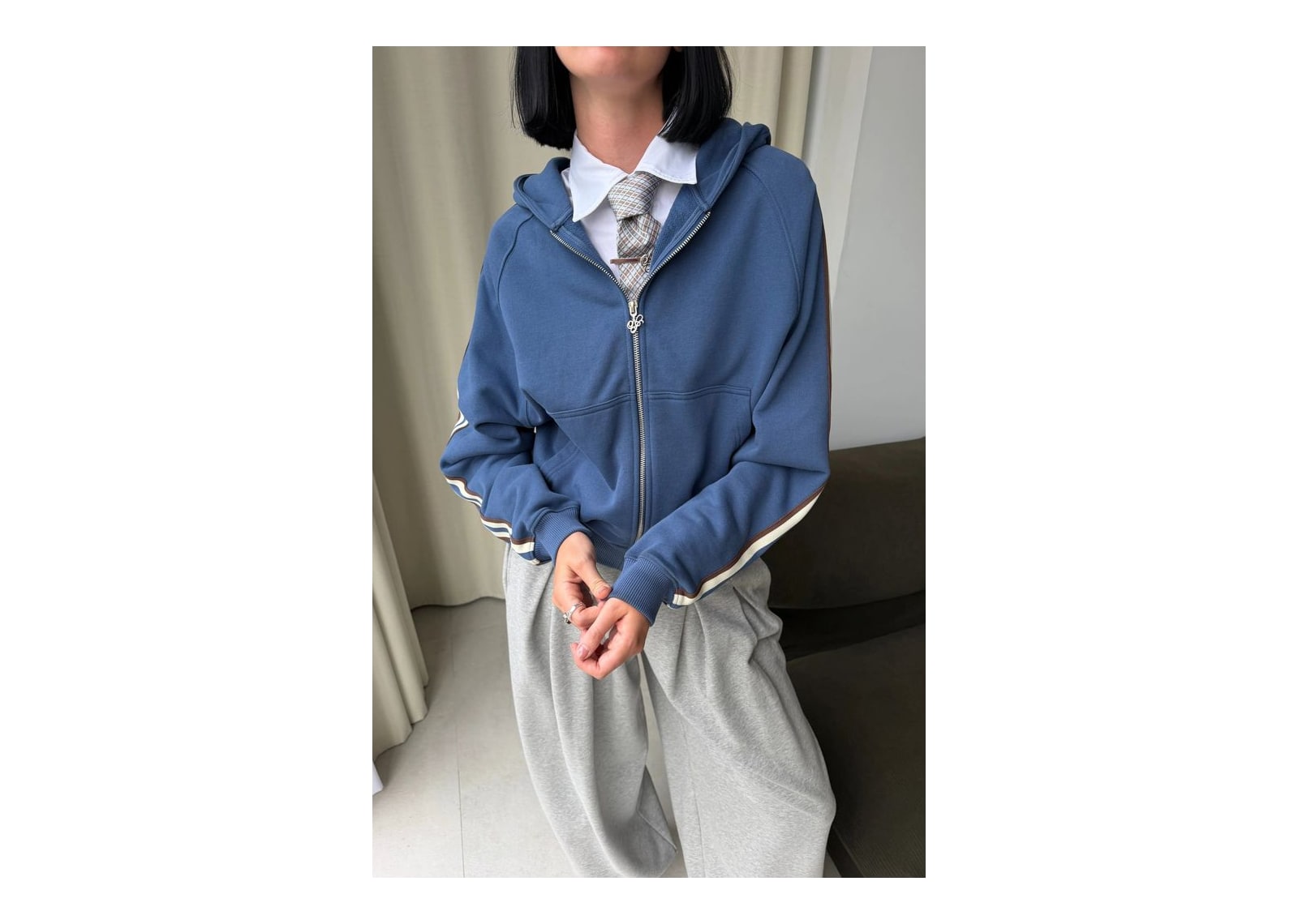 Nude Project IT Zip-Up Hoodie Blue - görsel 11