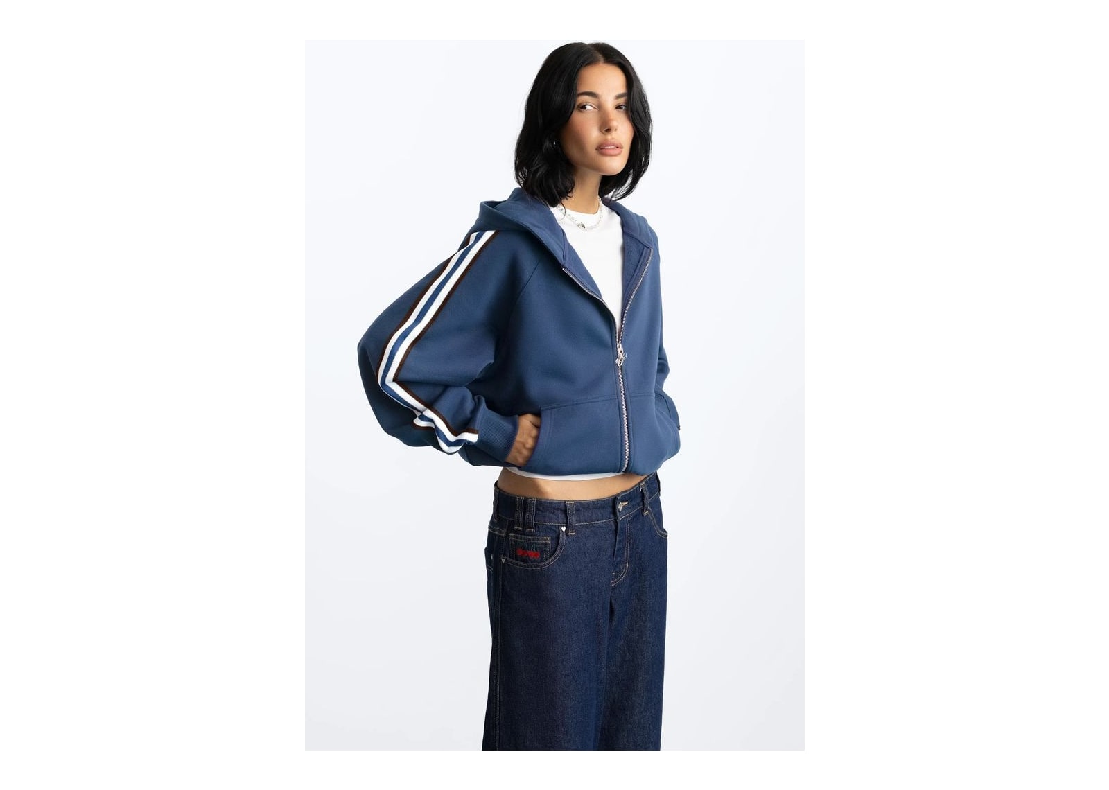 Nude Project IT Zip-Up Hoodie Blue - görsel 5