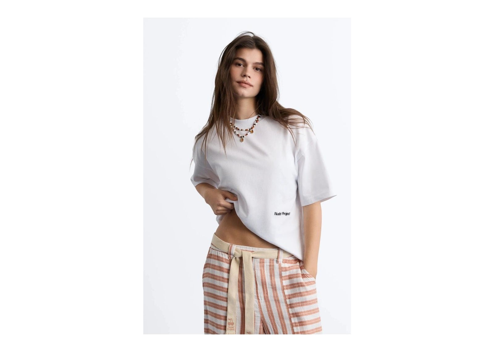 Nude Project Jave Tee White/Orange - görsel 9