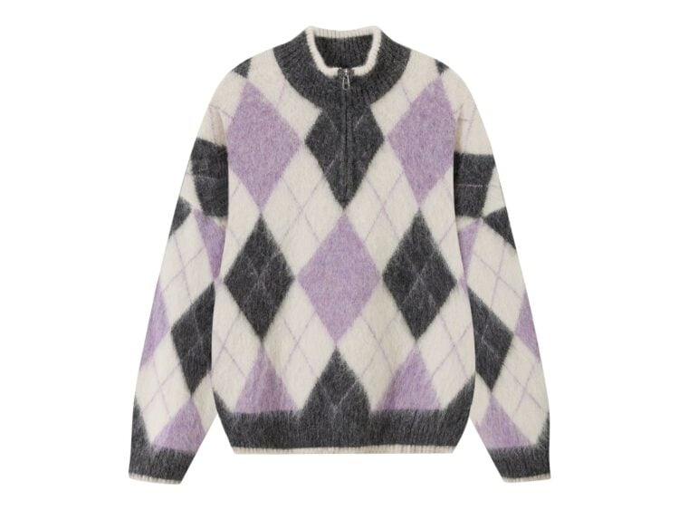 Nude Project Juliet Quarter-Zip Knit Sweater Purple