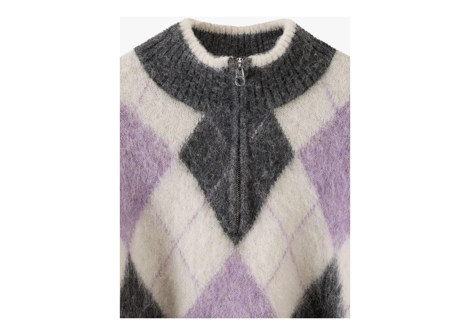 Nude Project Juliet Quarter-Zip Knit Sweater Purple - görsel 12