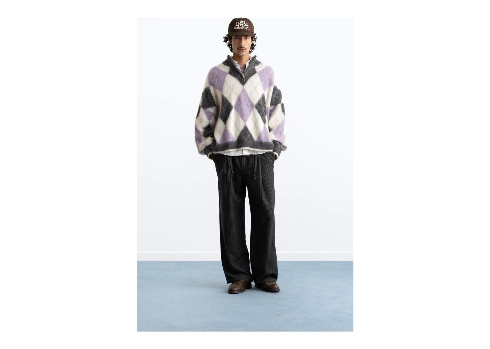 Nude Project Juliet Quarter-Zip Knit Sweater Purple - görsel 14