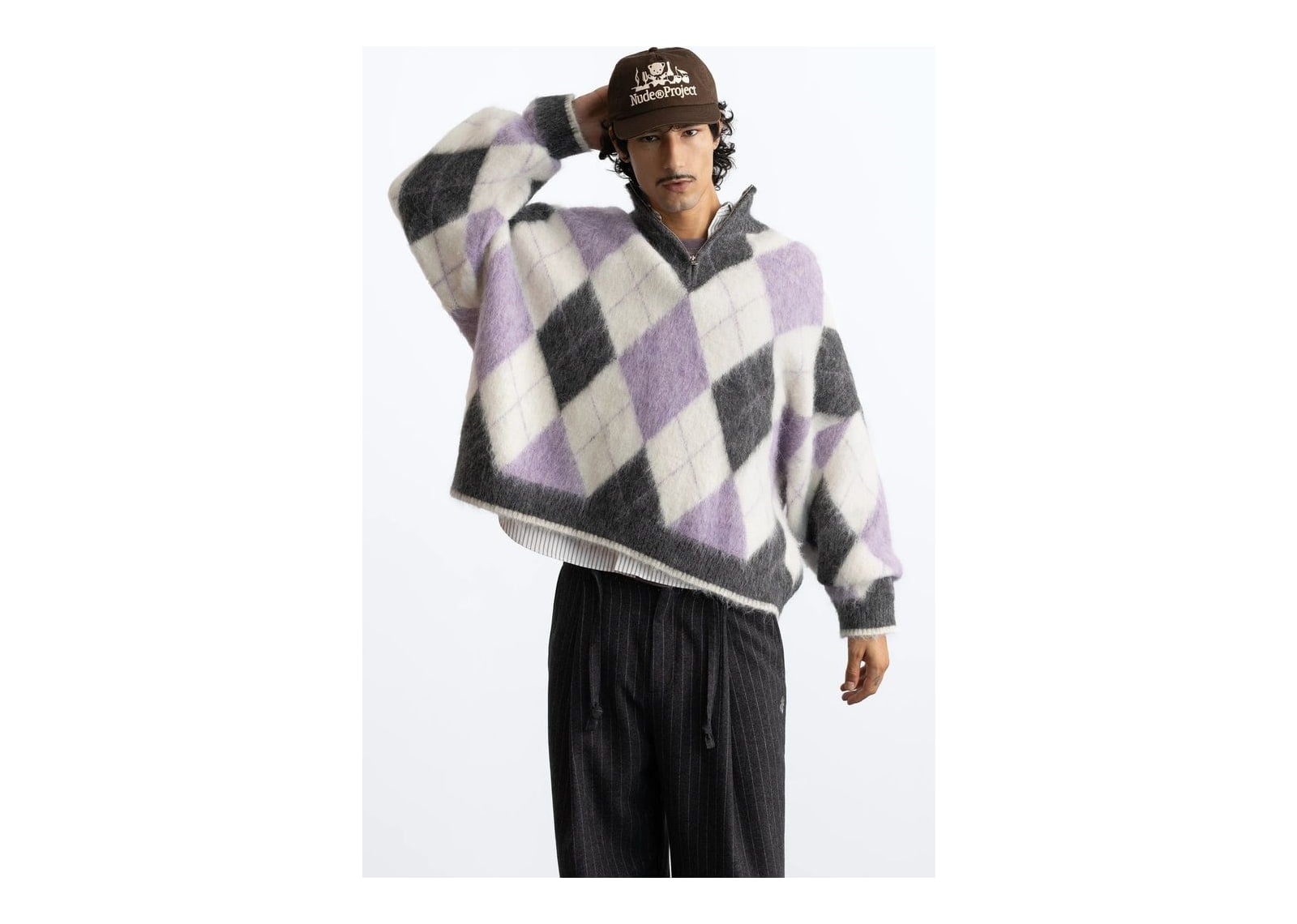 Nude Project Juliet Quarter-Zip Knit Sweater Purple - görsel 4
