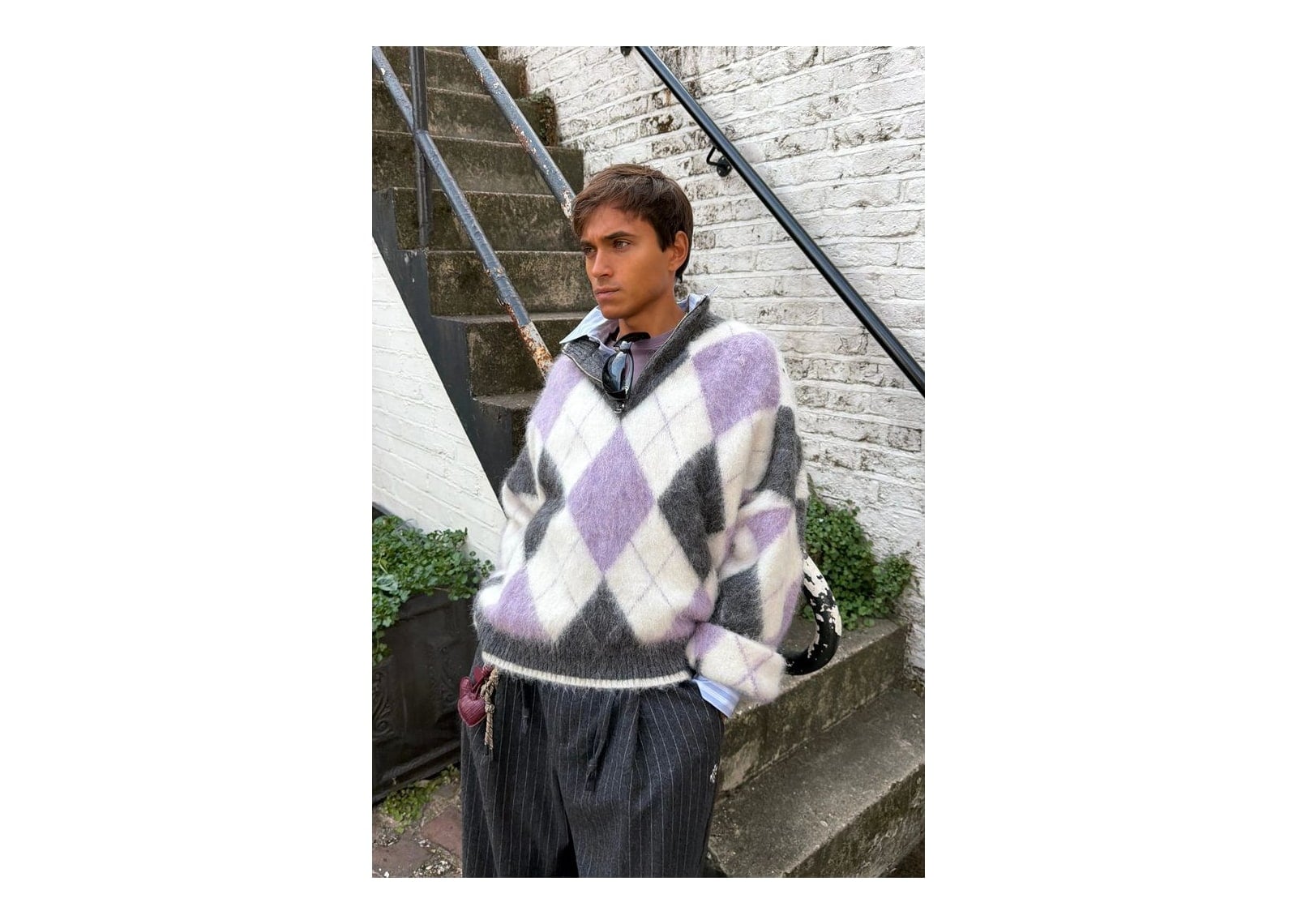 Nude Project Juliet Quarter-Zip Knit Sweater Purple - görsel 5