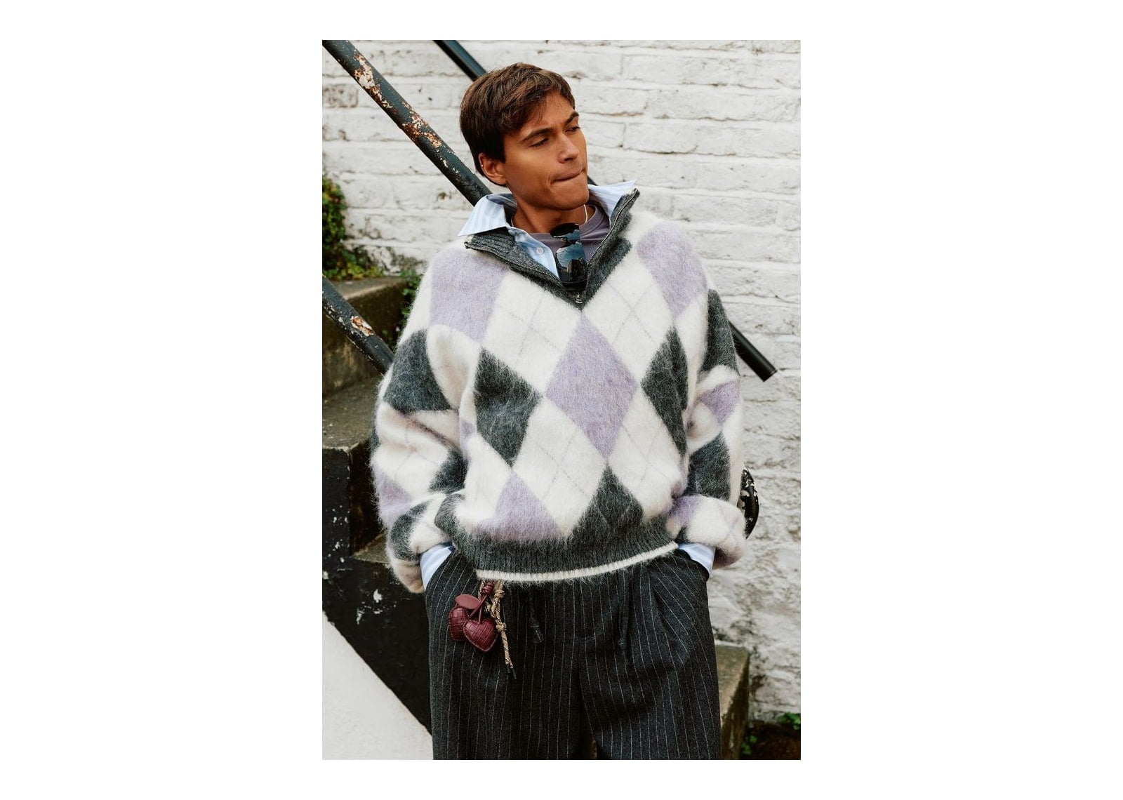 Nude Project Juliet Quarter-Zip Knit Sweater Purple - görsel 7