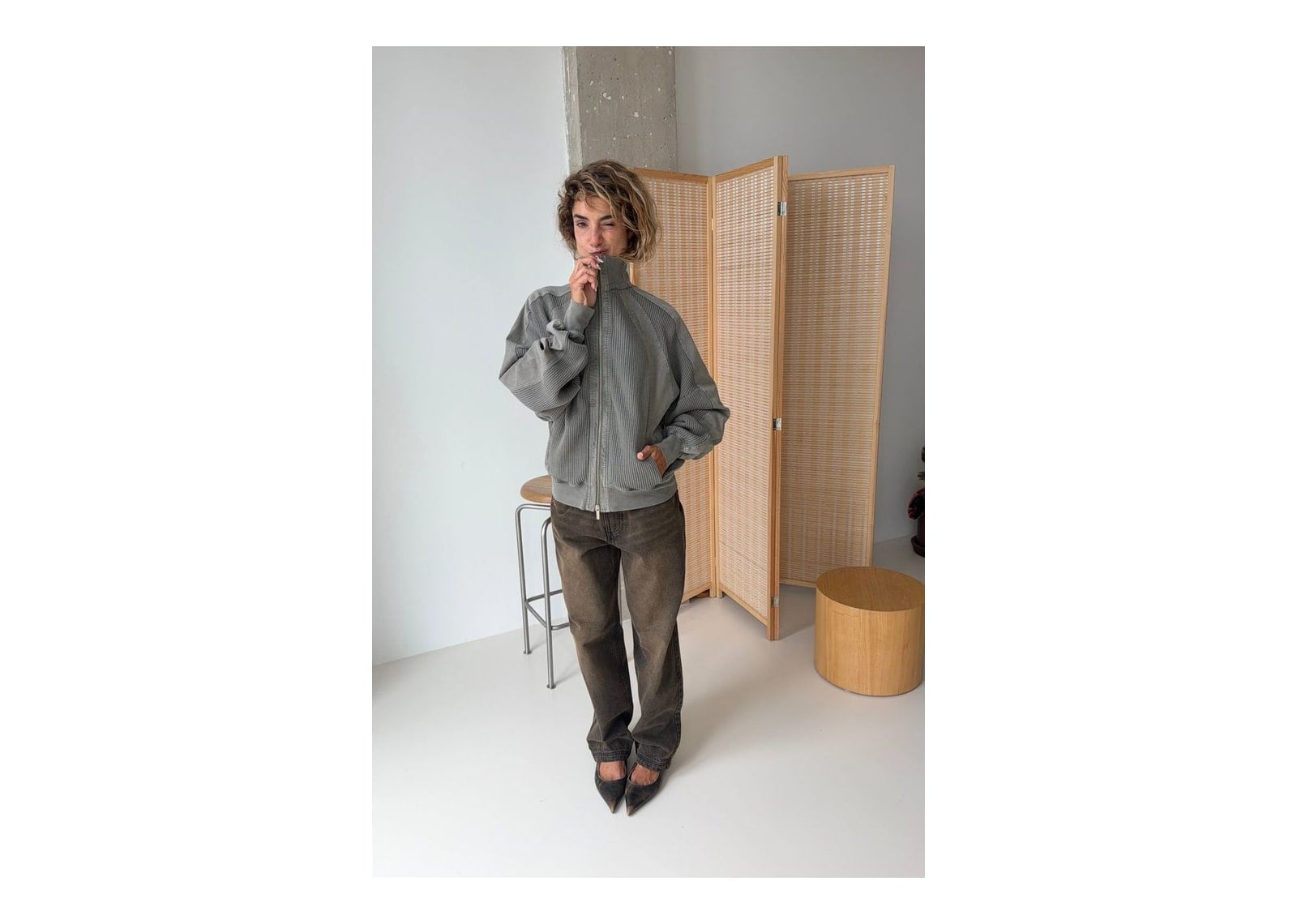 Nude Project Kai Zip-Up Jacket Olive - görsel 10