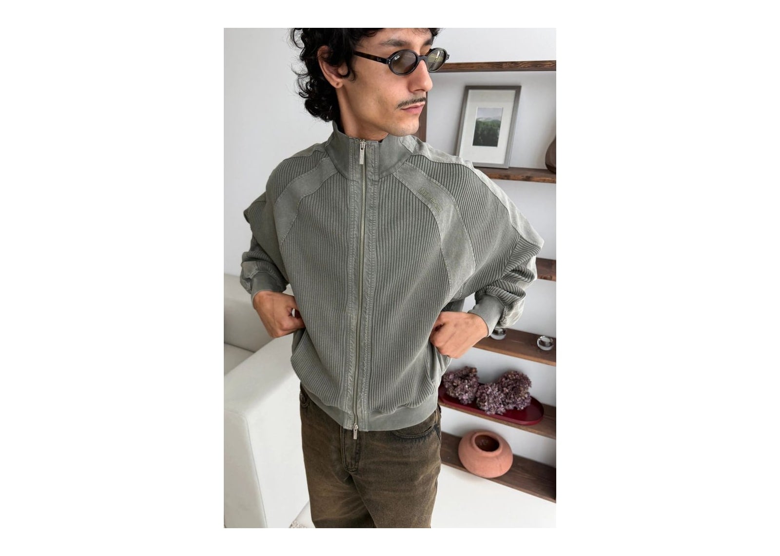 Nude Project Kai Zip-Up Jacket Olive - görsel 6