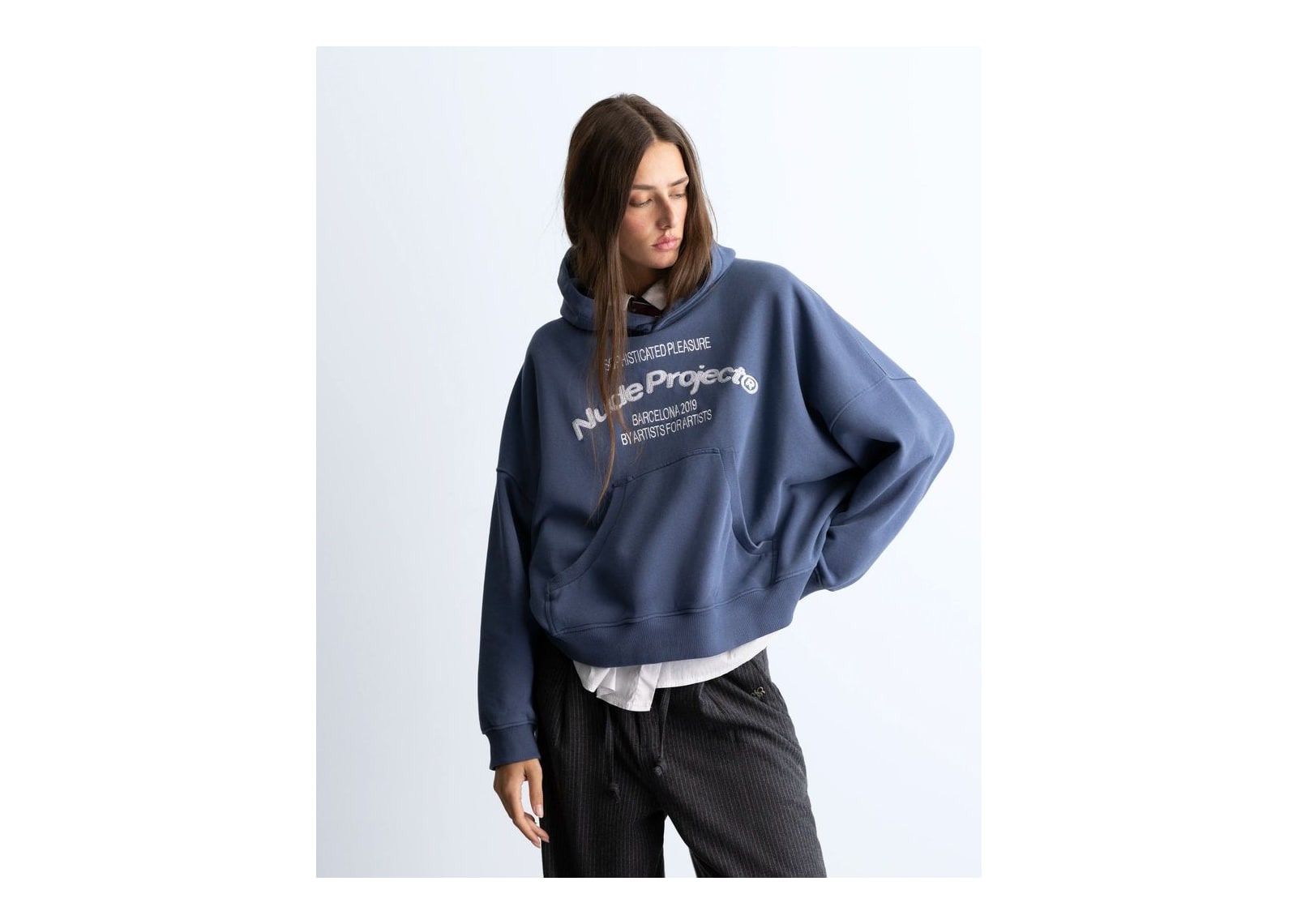 Nude Project Liberty Boxy Hoodie Blue - görsel 2
