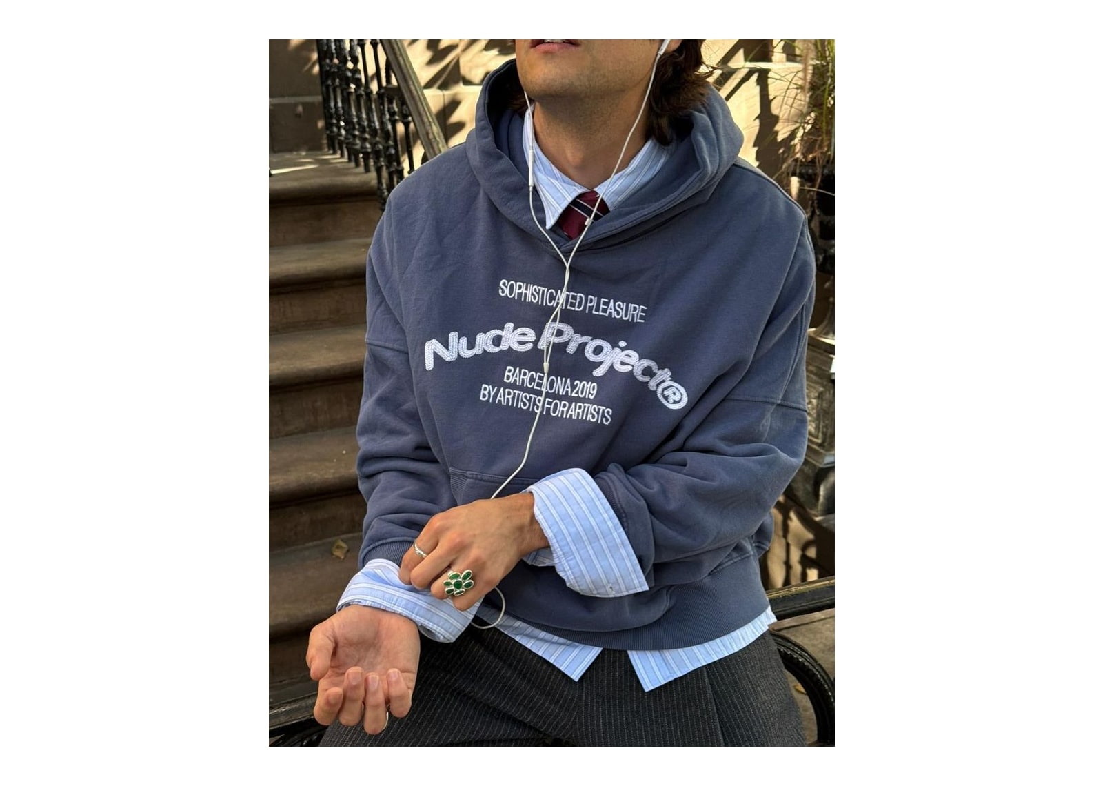Nude Project Liberty Boxy Hoodie Blue - görsel 3