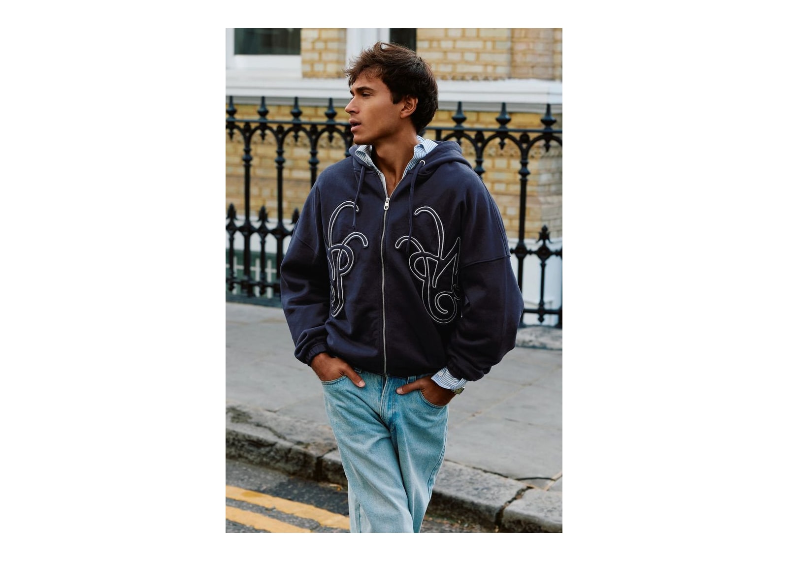 Nude Project Mirror Zip-Up Hoodie Navy - görsel 2