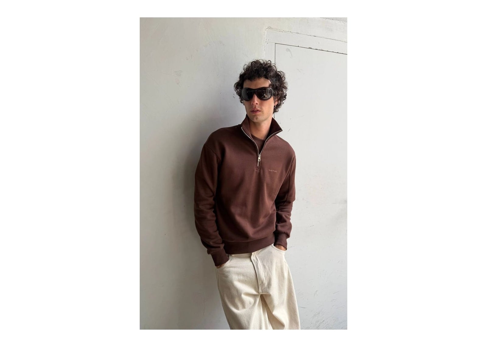 Nude Project Origins Quarter-Zip Brown - görsel 7