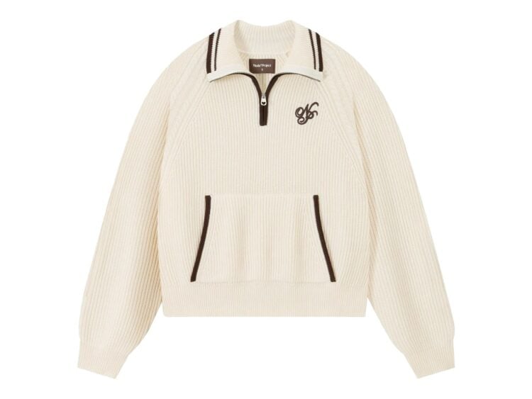 Nude Project Ridgmount Quarter-Zip Knit Sweater Ivory