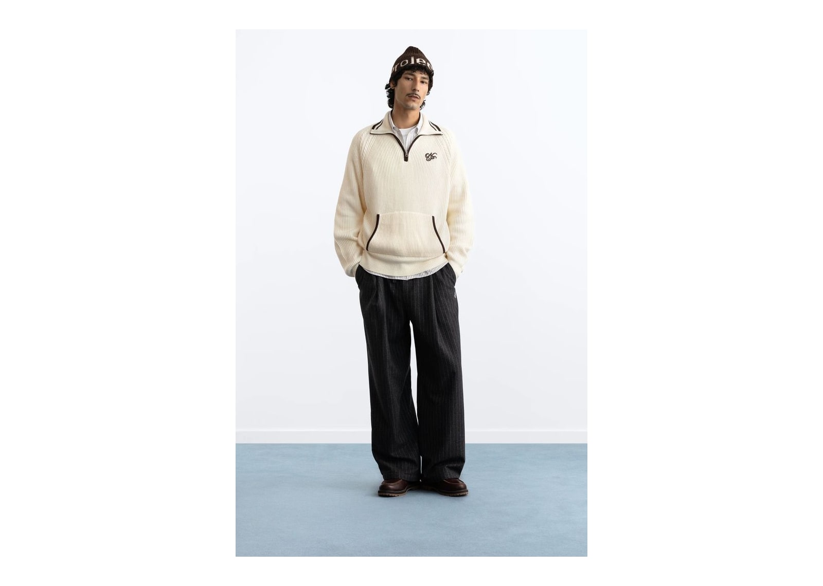 Nude Project Ridgmount Quarter-Zip Knit Sweater Ivory - görsel 10